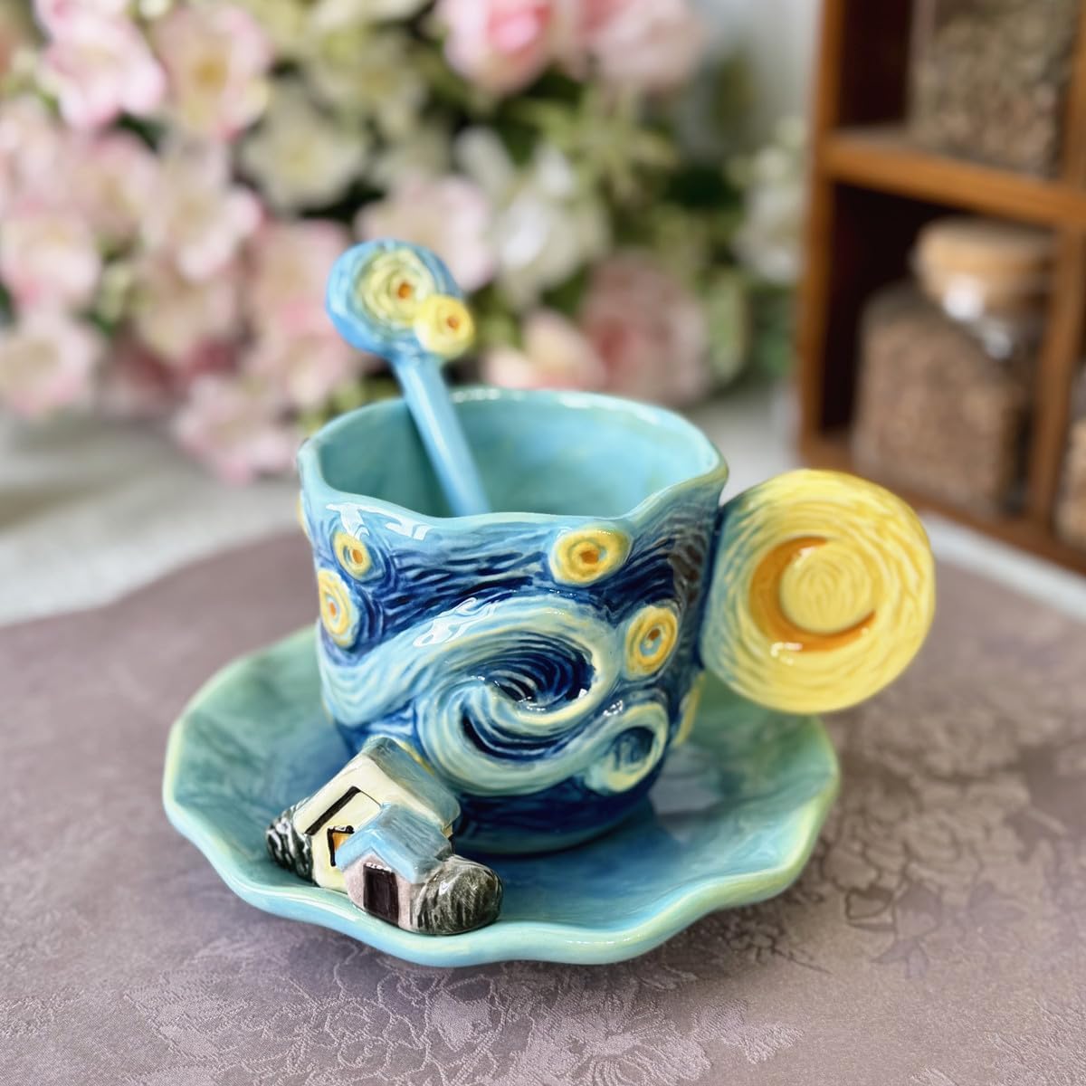 3D Handmade and Hand-painted Ceramic Coffee Mug