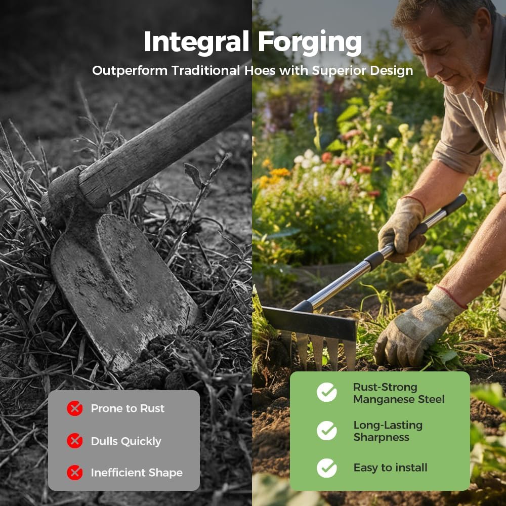 Multi-Purpose Carbon Steel Garden Rake