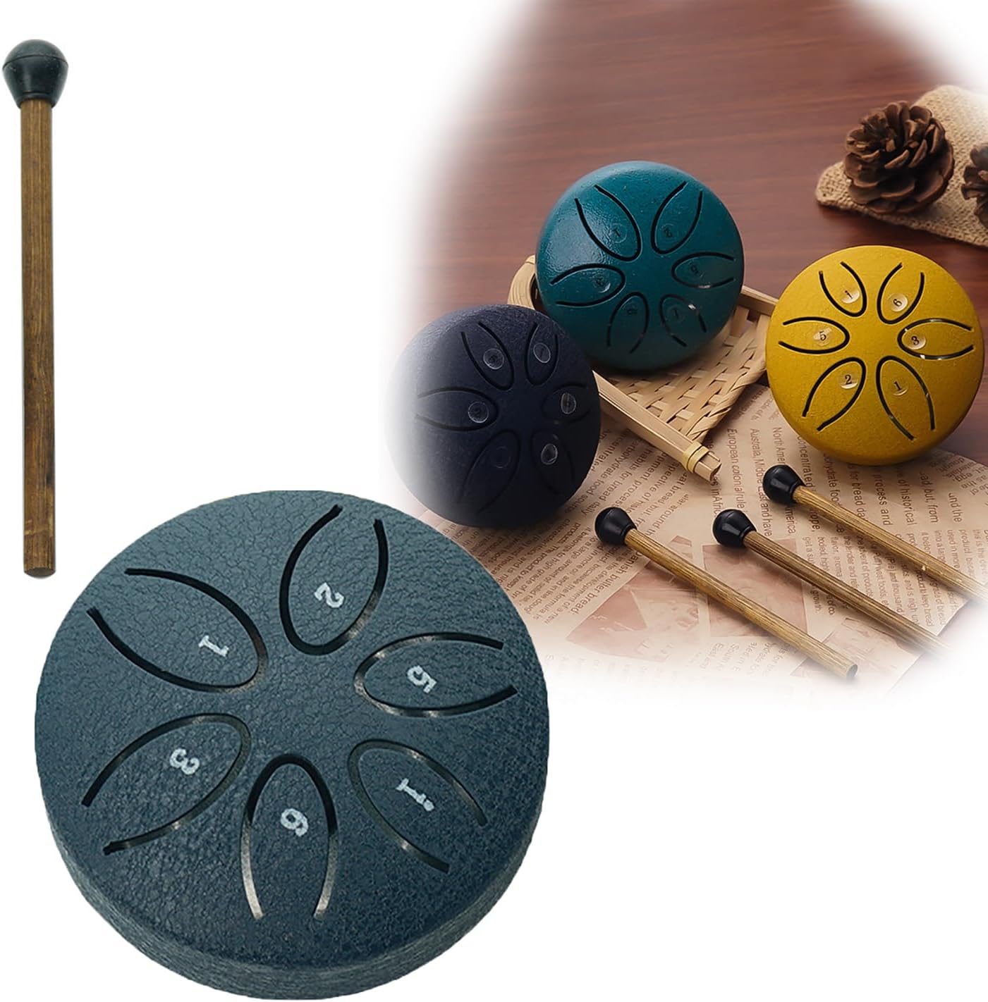 🎁 49% OFF 🎵 Buddha Stones Mini Steel Tongue Drum Kit(3 Inch)