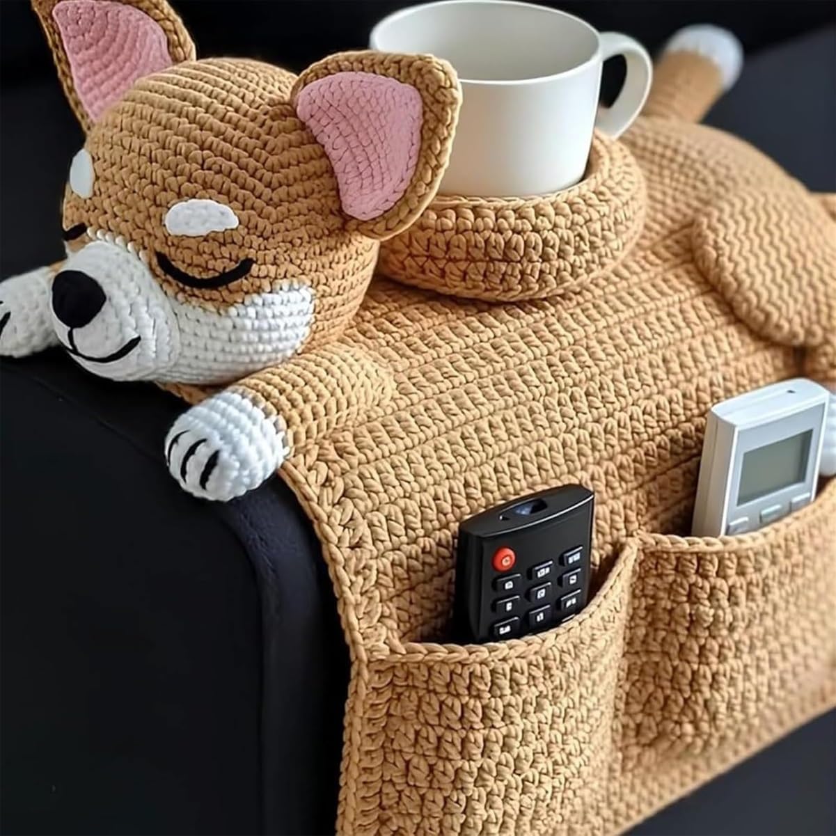 Crochet Cat Sofa Arm Organizer