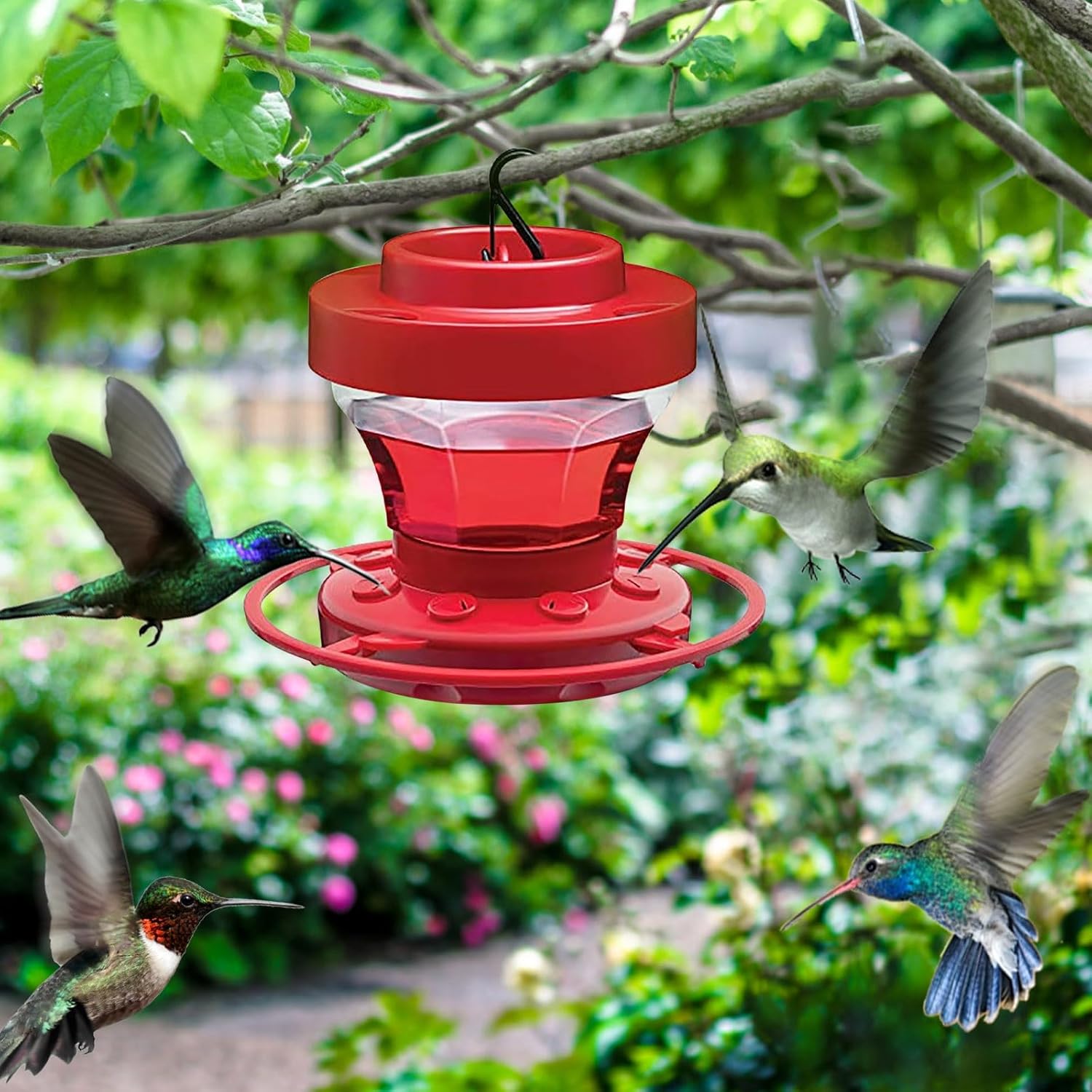 Transparent Hummingbird Feeder for Garden