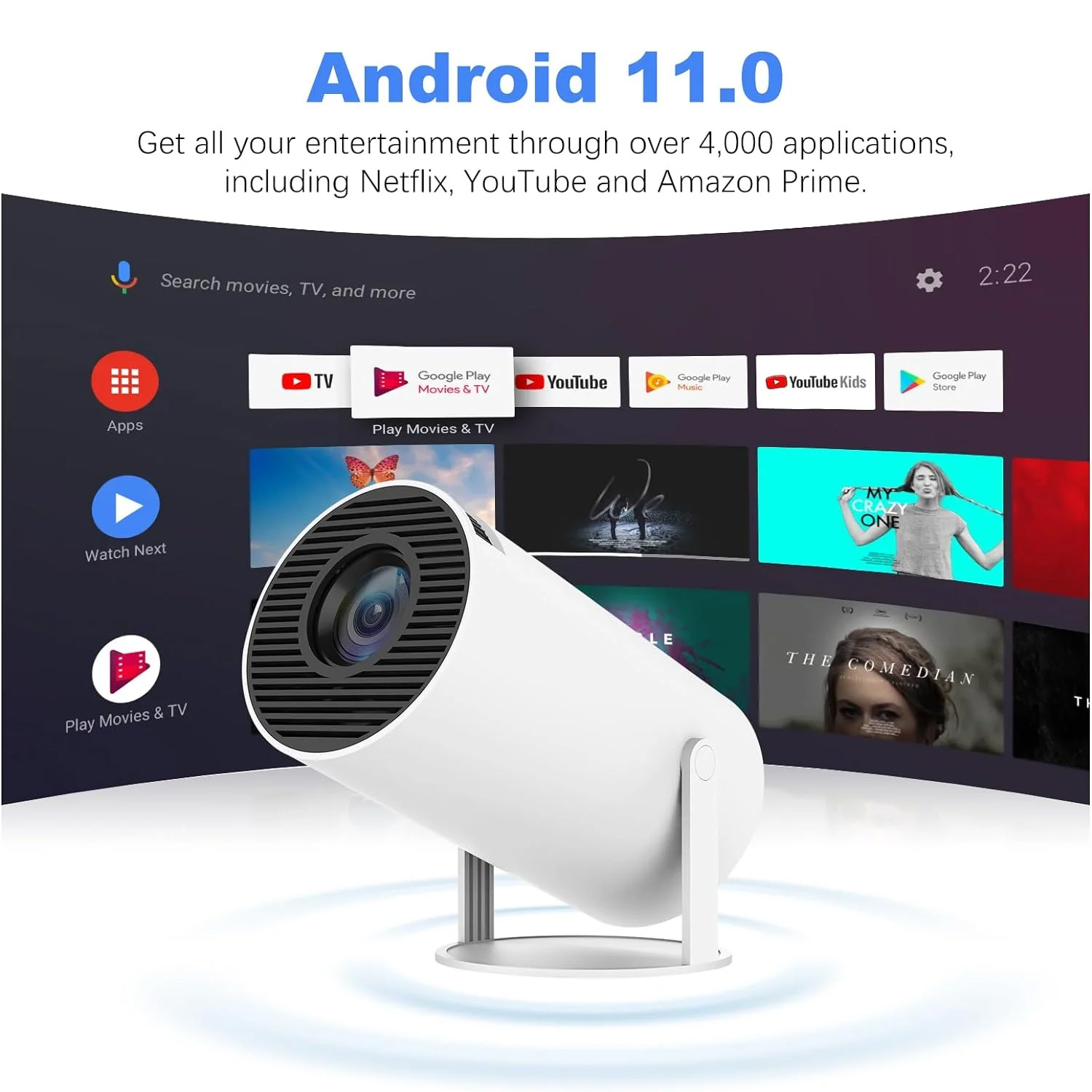 Welnax™ HD Smart Wall Projector