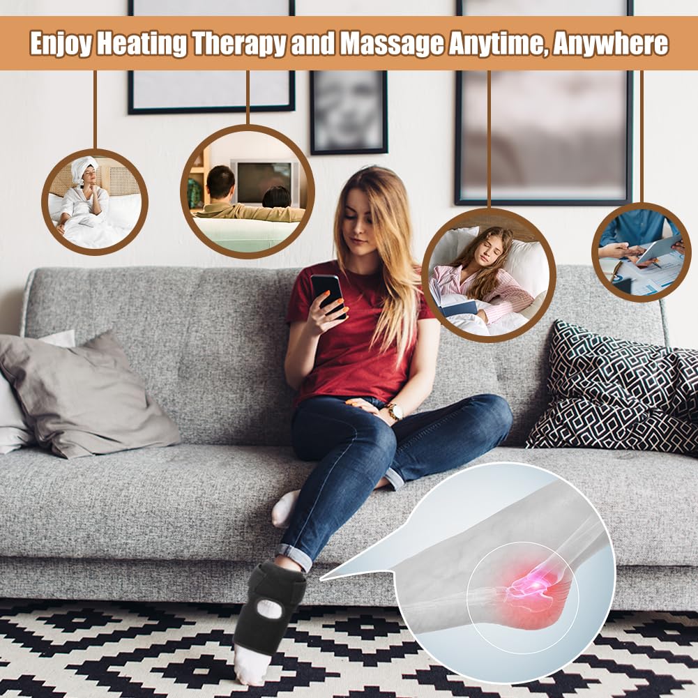 Heated Ankle Brace with Vibrating USB Foot Heating Pad
