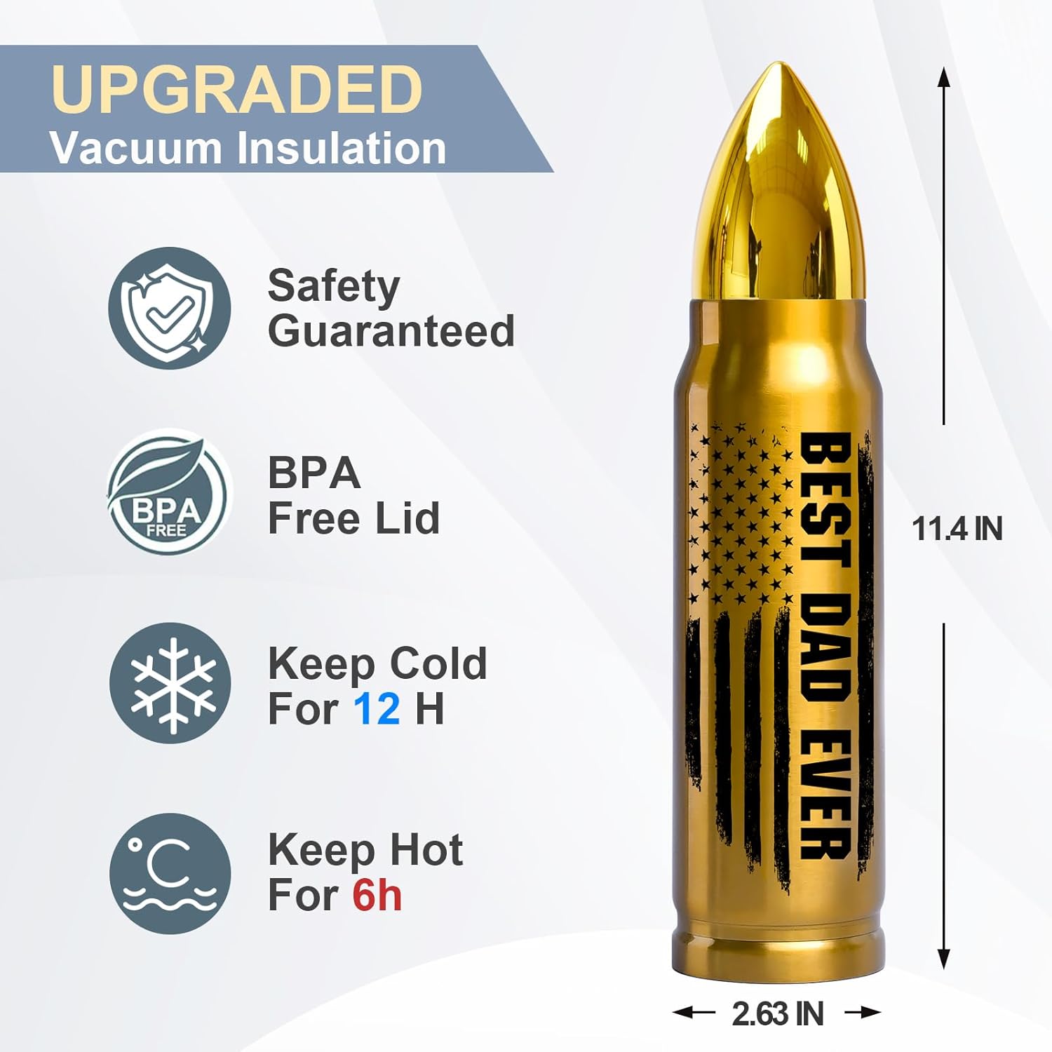 Fathers Day Dad Gifts 17oz Stainless Steel Bullet Tumble