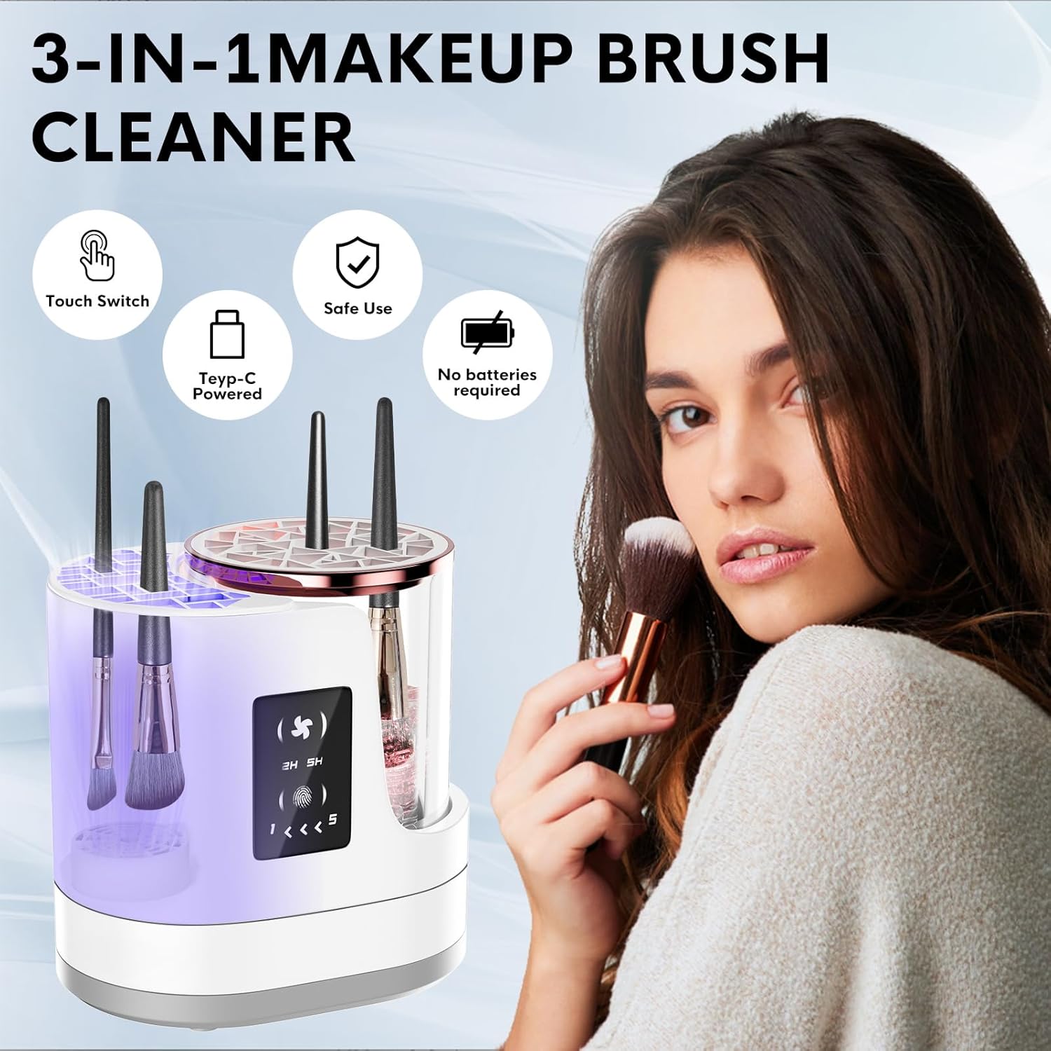 3 IN 1 Electric Makeup Brush Cleaner Machine