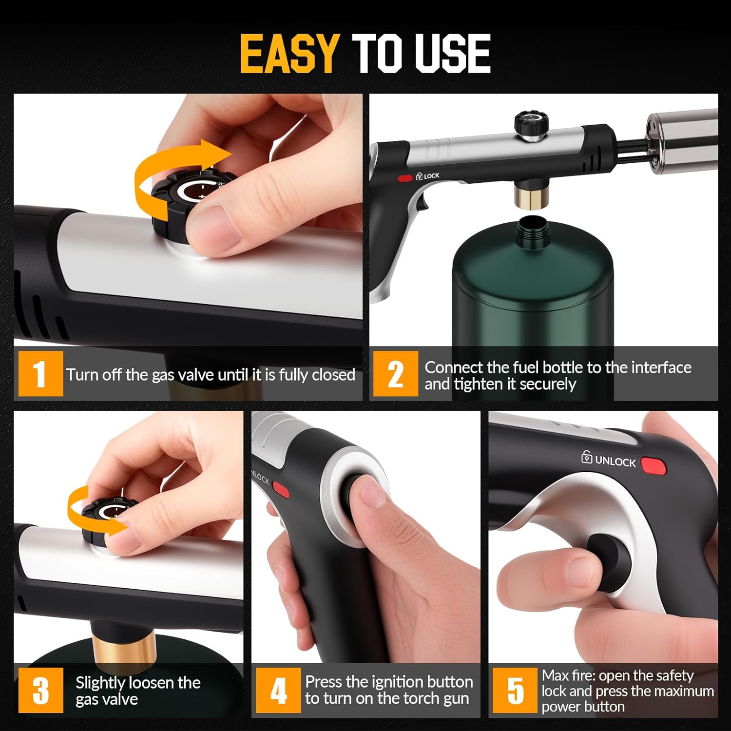 High-Power One-Touch Propane Torch for BBQ & Outdoor Weed Control