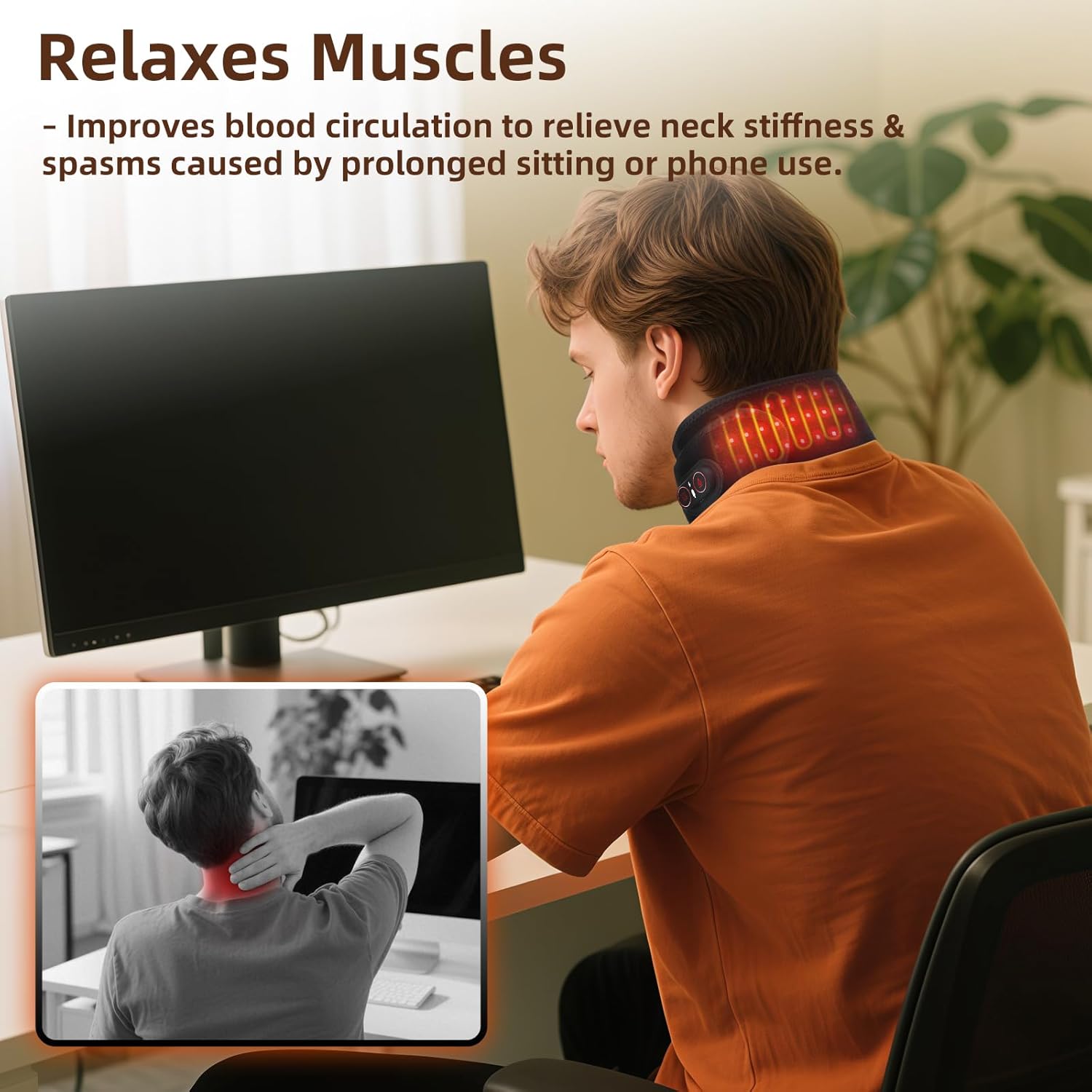 Cordless Neck Heating Pad for Pain Neck Massager