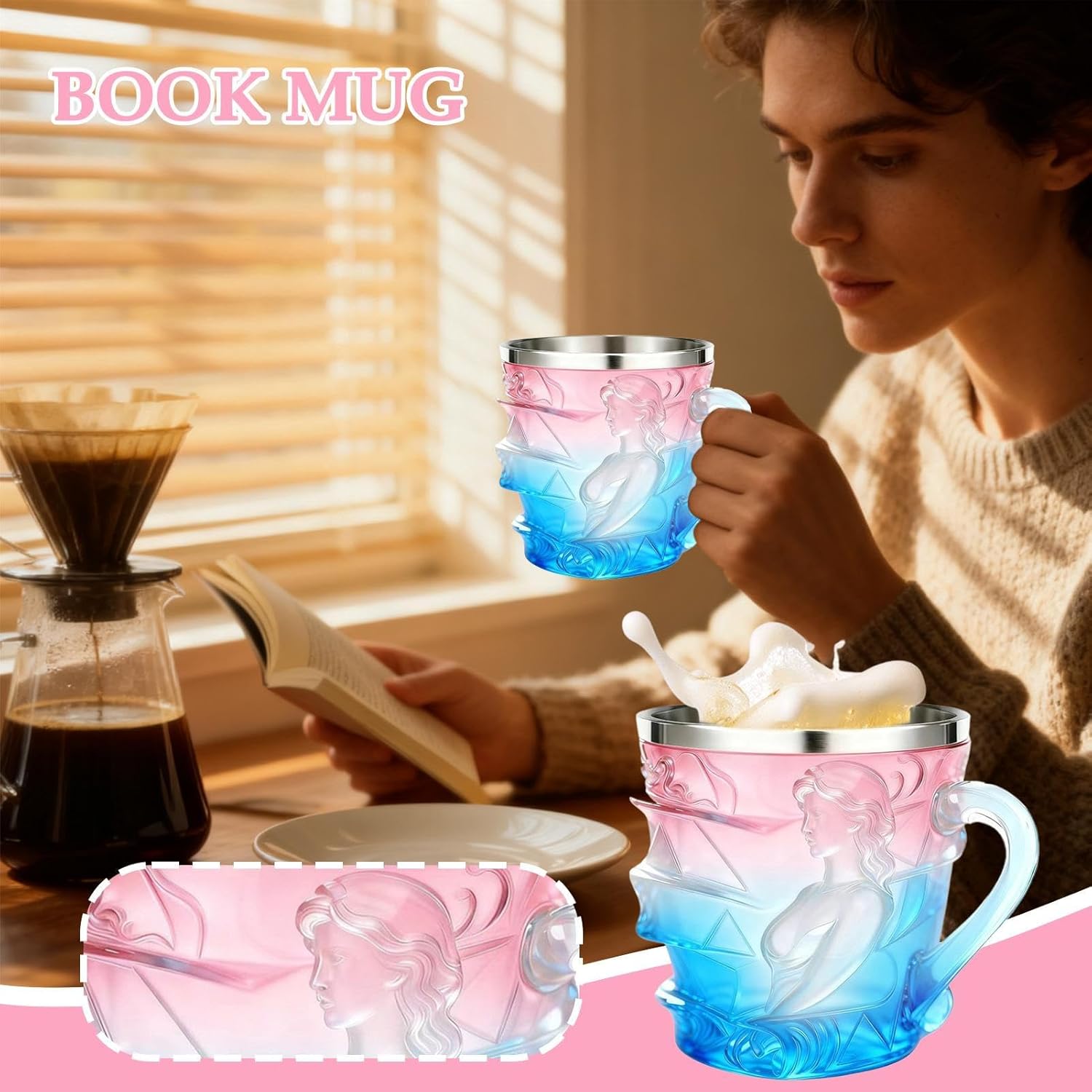 📚✨ The Painted Glass Book Muse Mug