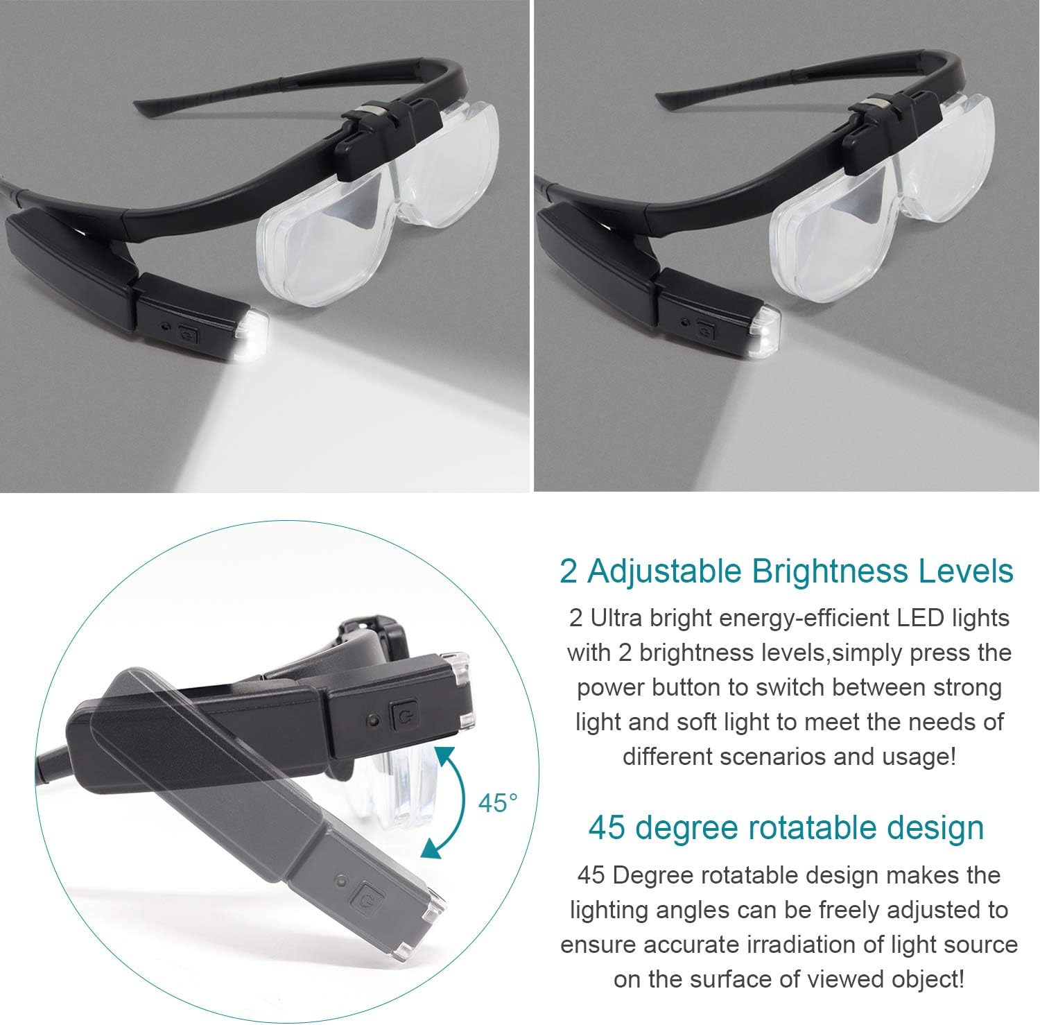🔍headband magnifier with lights 