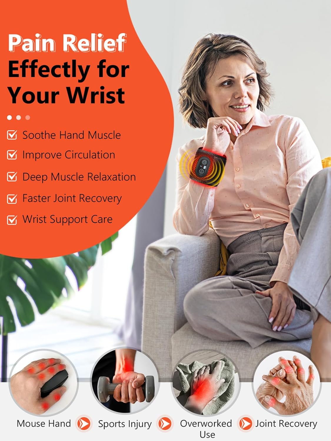 Red Light Therapy Wrist Massager Faster Recovery Pain Relief