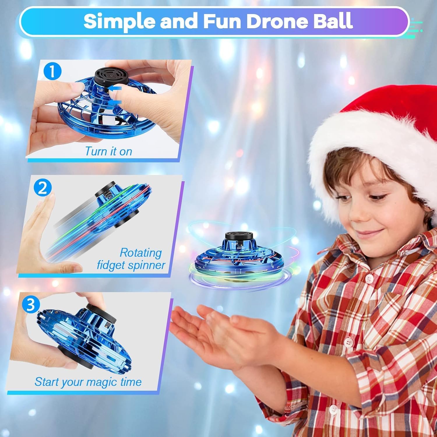 Mini UFO Hand Operated Mini Drone - Flying Ball Toys