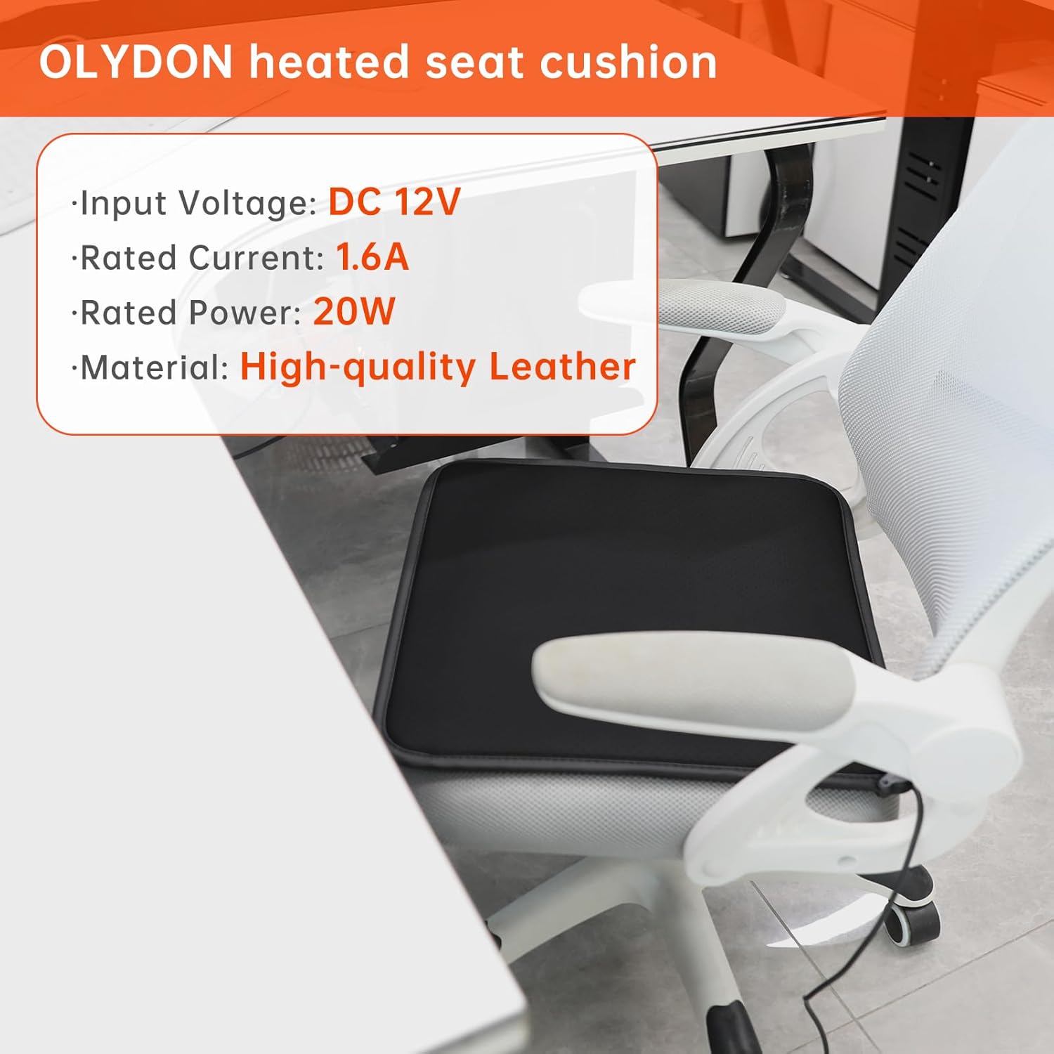 Three-Level Adjustable, Foldable, Lightweight Heated Seat Cushion