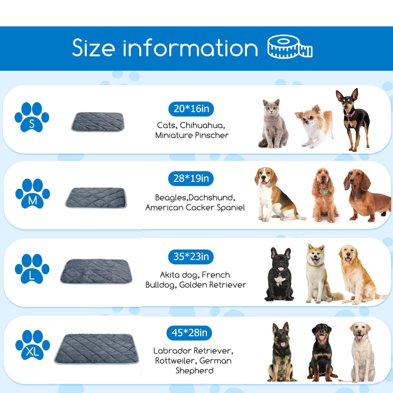 Washable Anti-Slip Self Heating Dog/Cat Mat