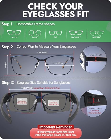 Polarized Fit Over Glasses Sunglasses for Men Women