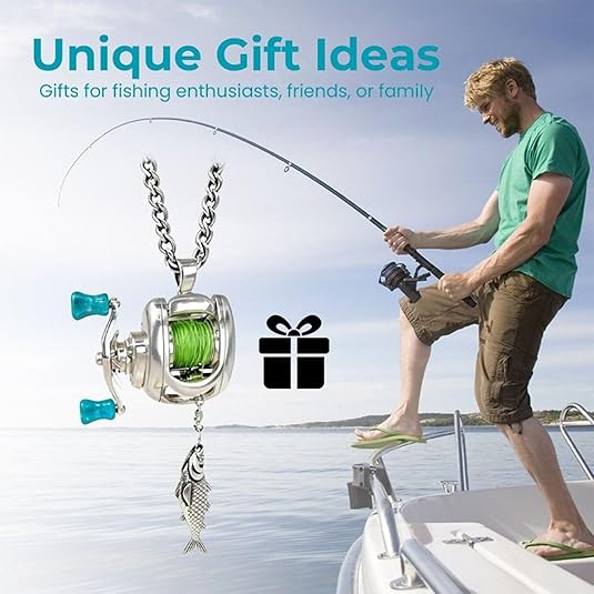 🎣 Baitcaster Reel Necklace & Ring – For the True Fishing Enthusiast!
