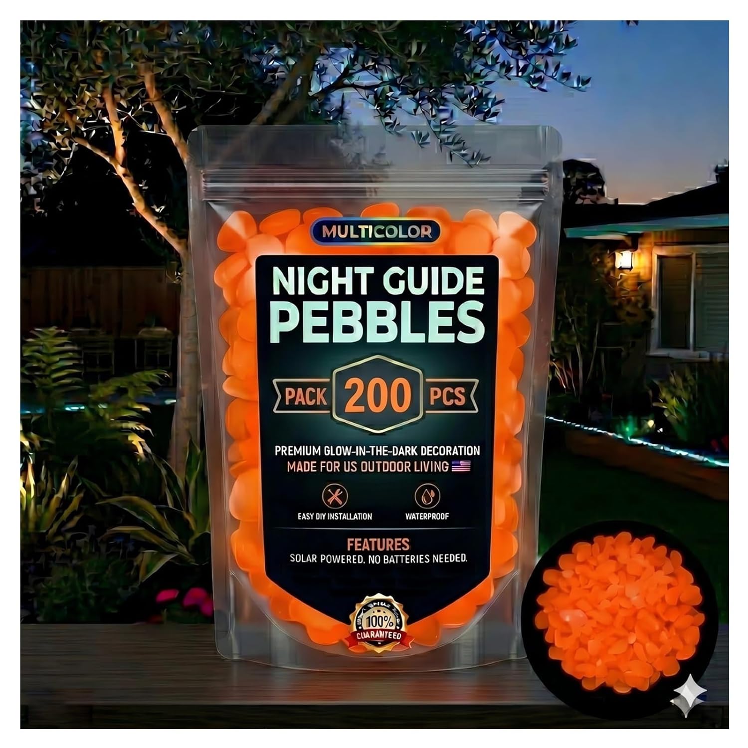 🌈Colorful Glow-in-the-Dark Garden Stones
