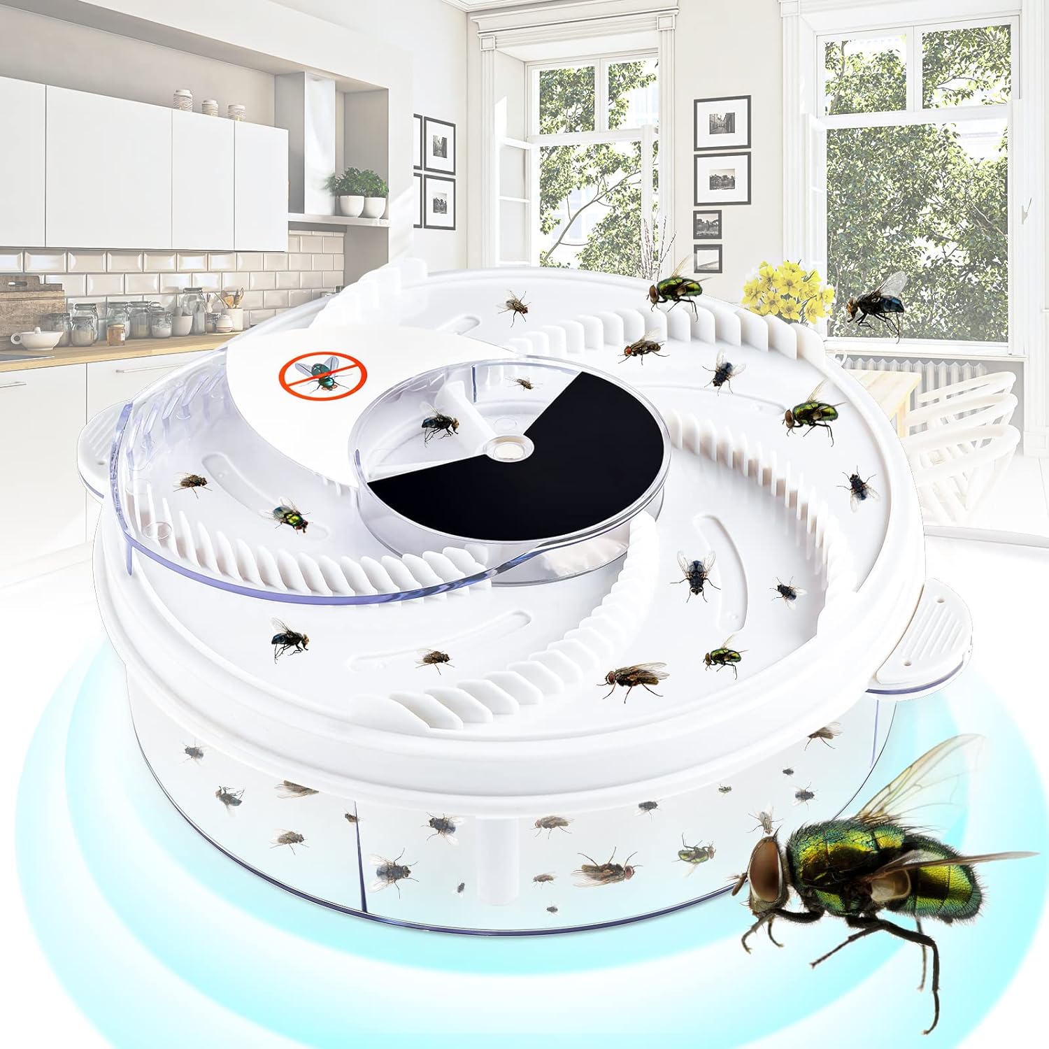 Electric Fly Trap Device with Trapping Food