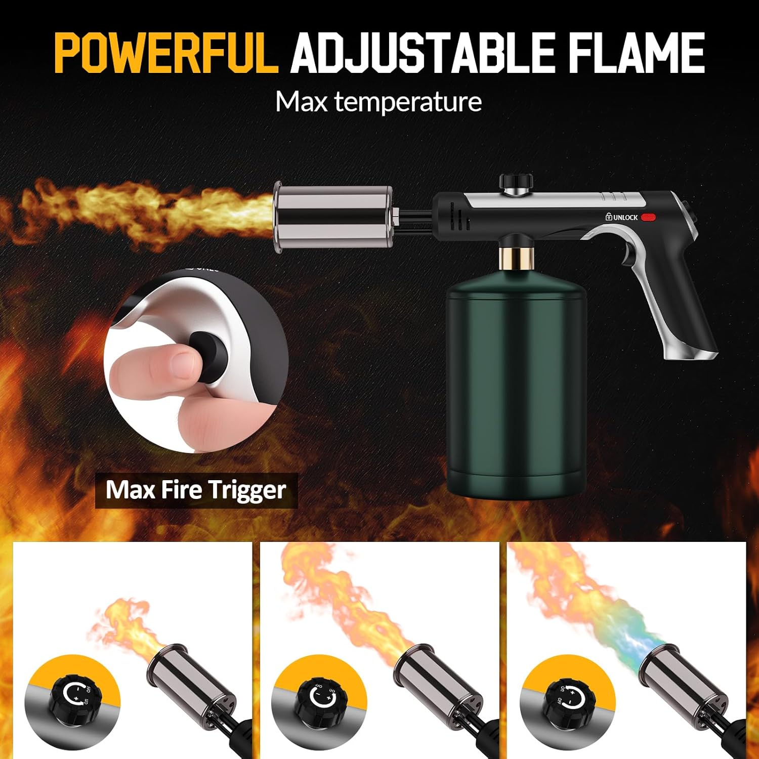 High-Power One-Touch Propane Torch for BBQ & Outdoor Weed Control
