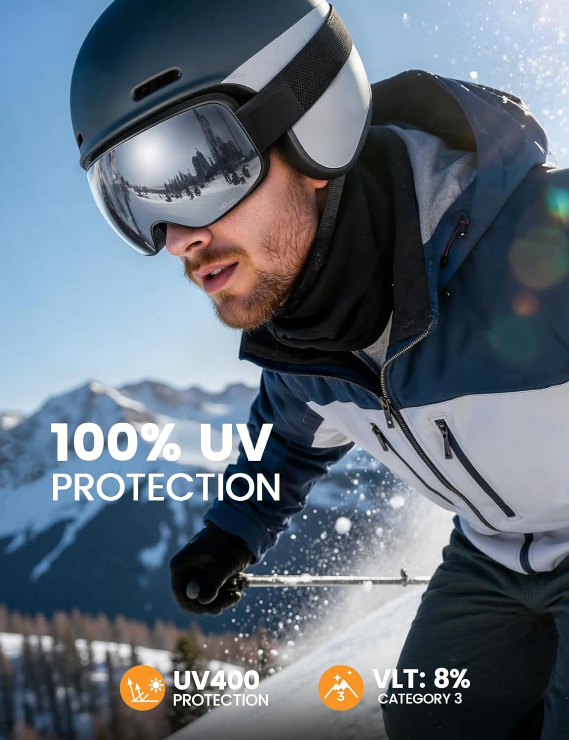 Graddi Ski Goggles with 3X Anti‑Fog for Crystal‑Clear Confidence