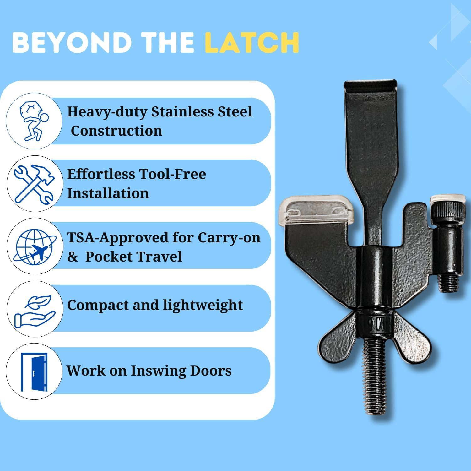 Safe Guard Portable Door Lock & Personal Alarm for Travel & Home