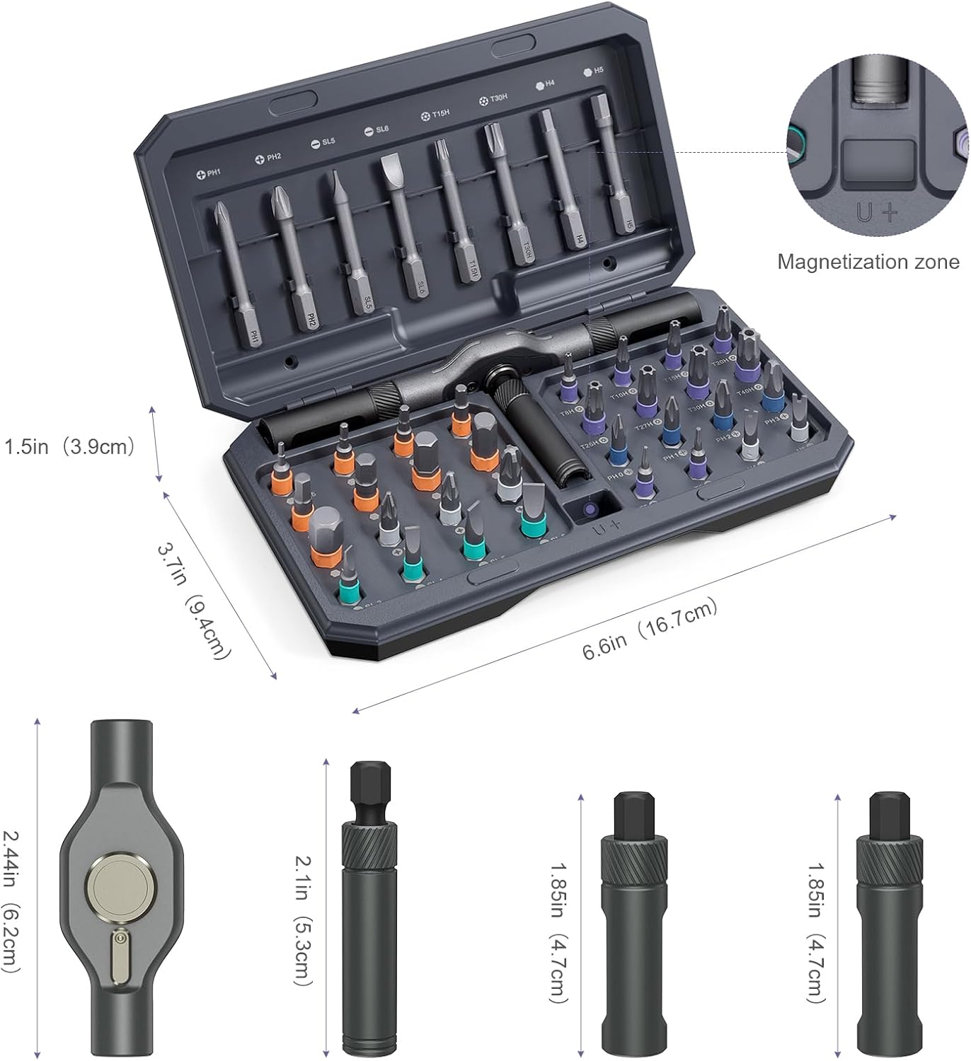 Screwdriver Set Magnetic Compact and Portable Ratchet Screwdriver