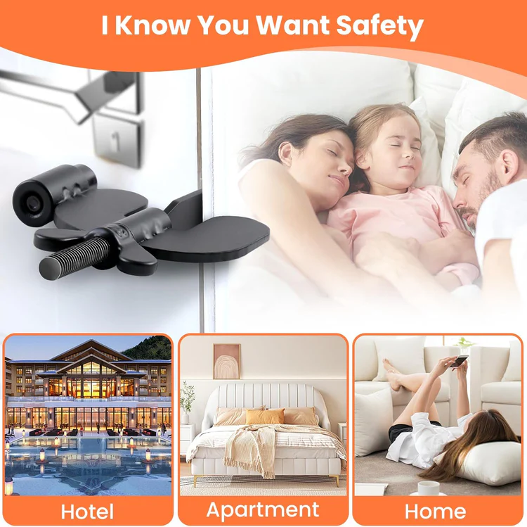 Safe Guard Portable Door Lock & Personal Alarm for Travel & Home