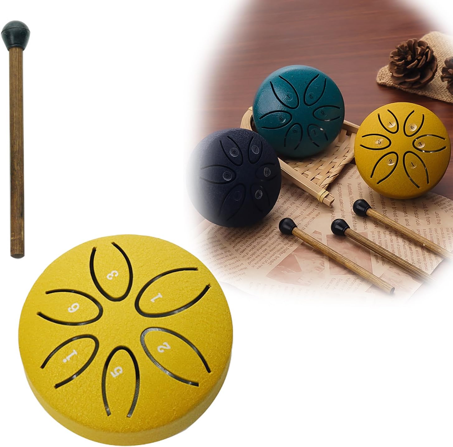 🎁 49% OFF 🎵 Buddha Stones Mini Steel Tongue Drum Kit(3 Inch)