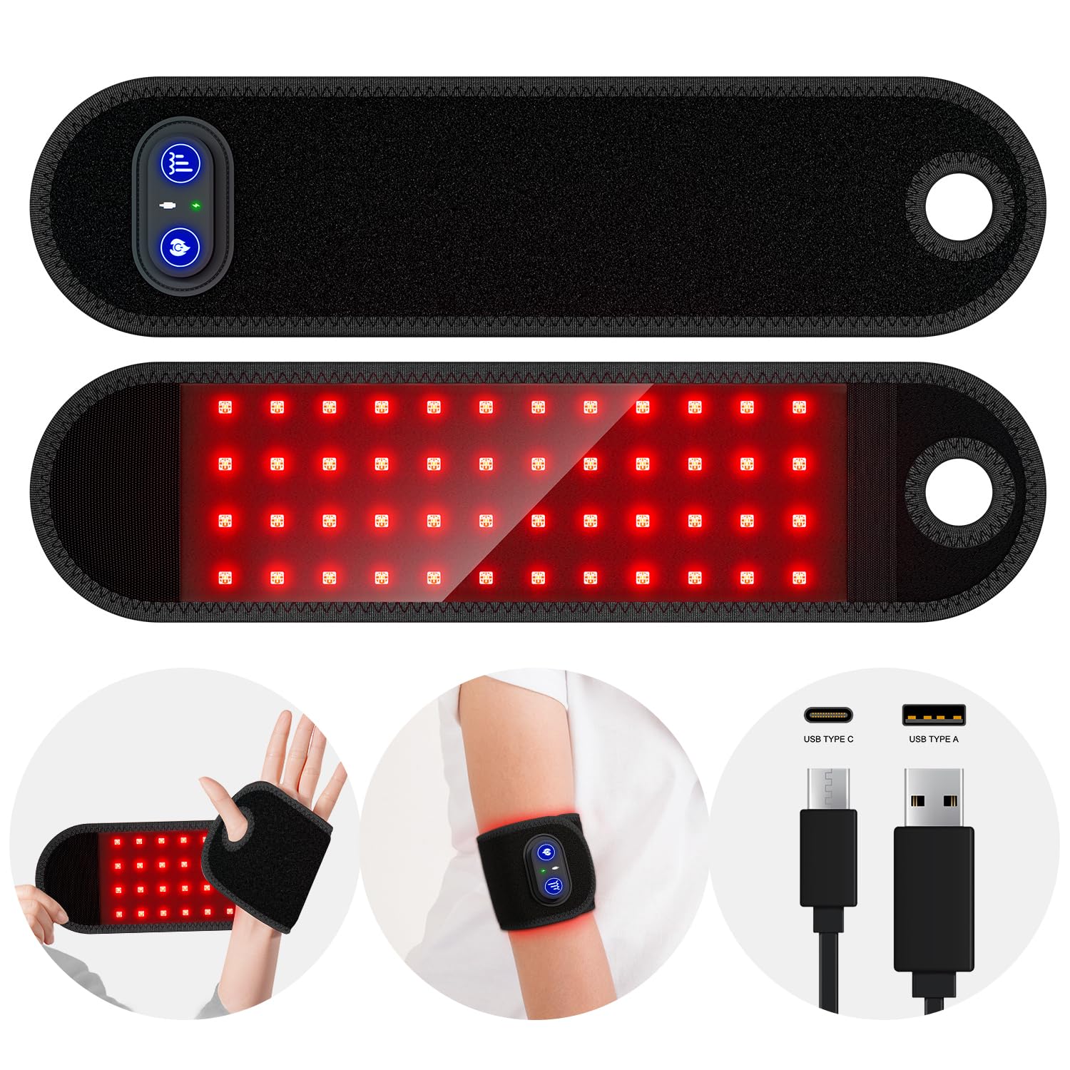 Rechargeable Cordless Red Light Wristband