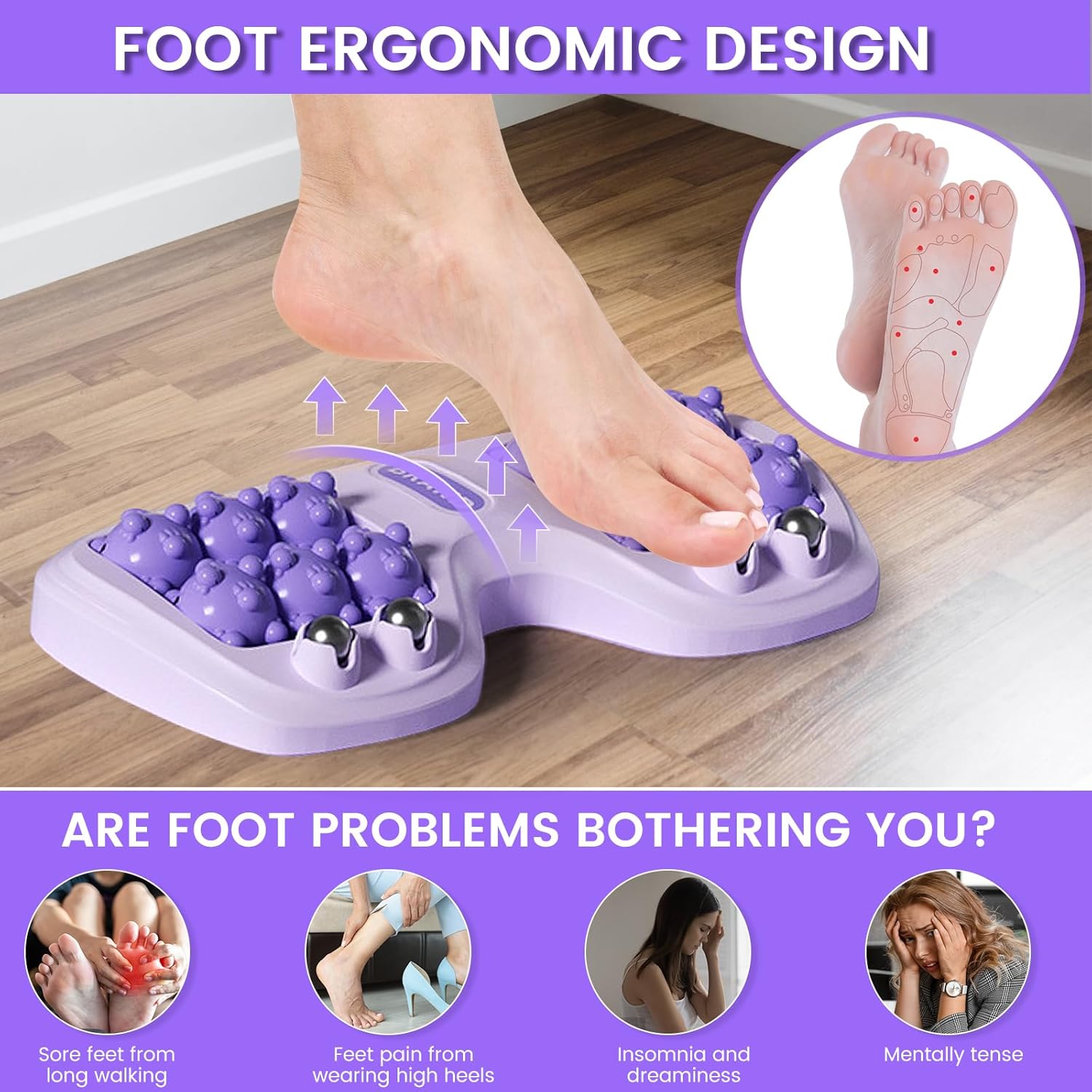 ⏰Hot Sale💜Foot Massager Roller for Plantar Fasciitis Relief