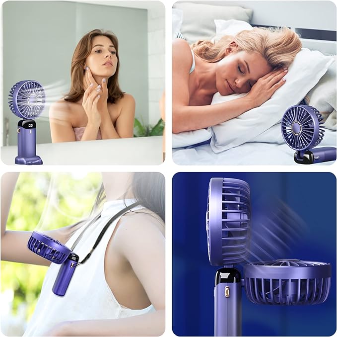 PORTABLE HANDHELD FAN WITH AROMATHERAPY, 5 SPEEDS, FOLDABLE