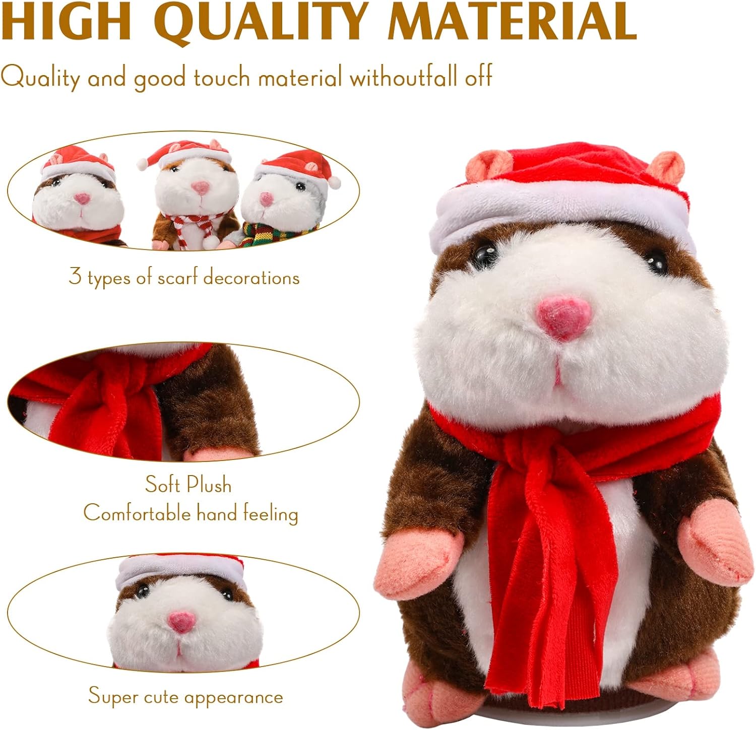 Christmas Talking Hamster Plush Toy