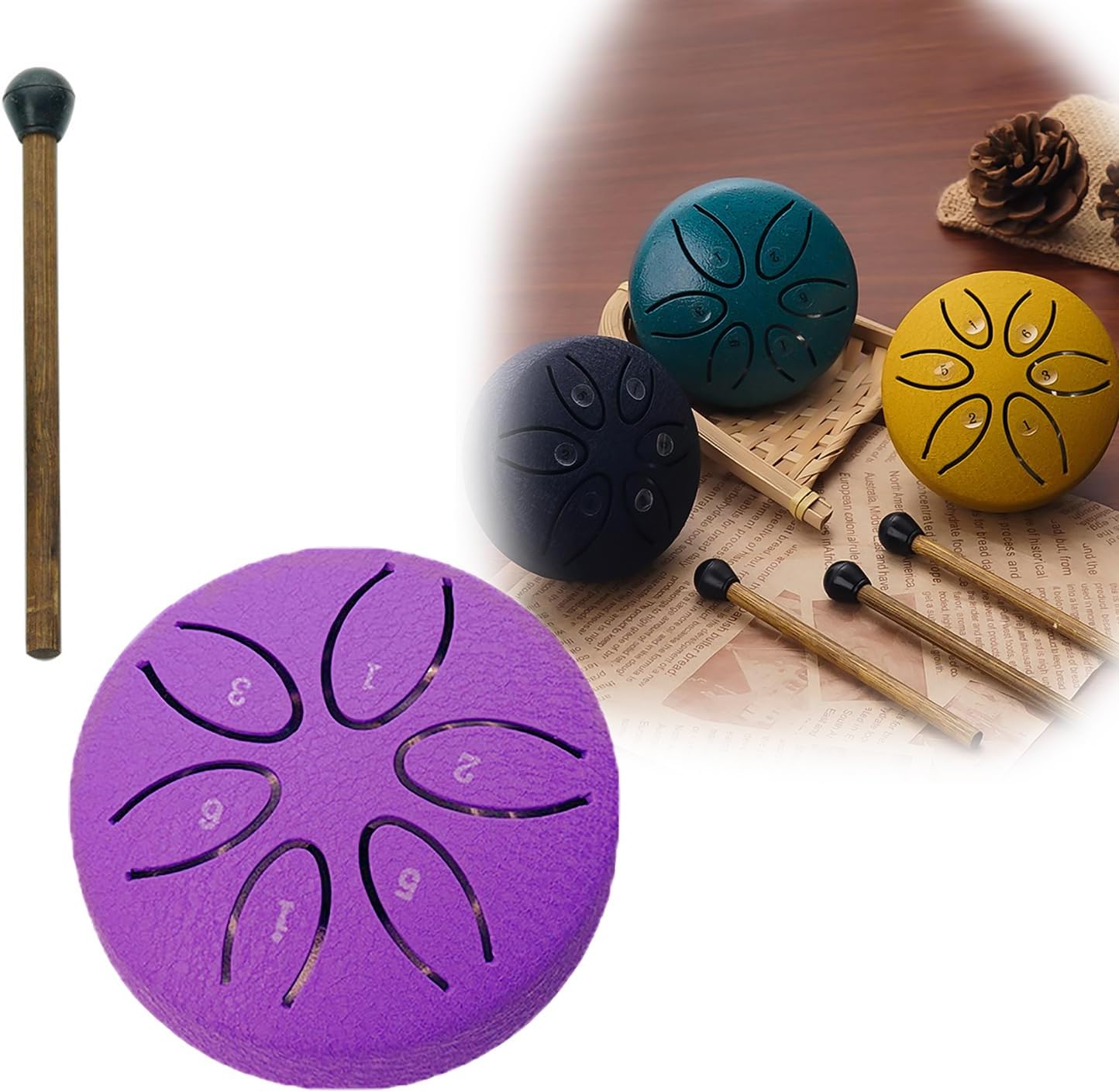 🎁 49% OFF 🎵 Buddha Stones Mini Steel Tongue Drum Kit(3 Inch)