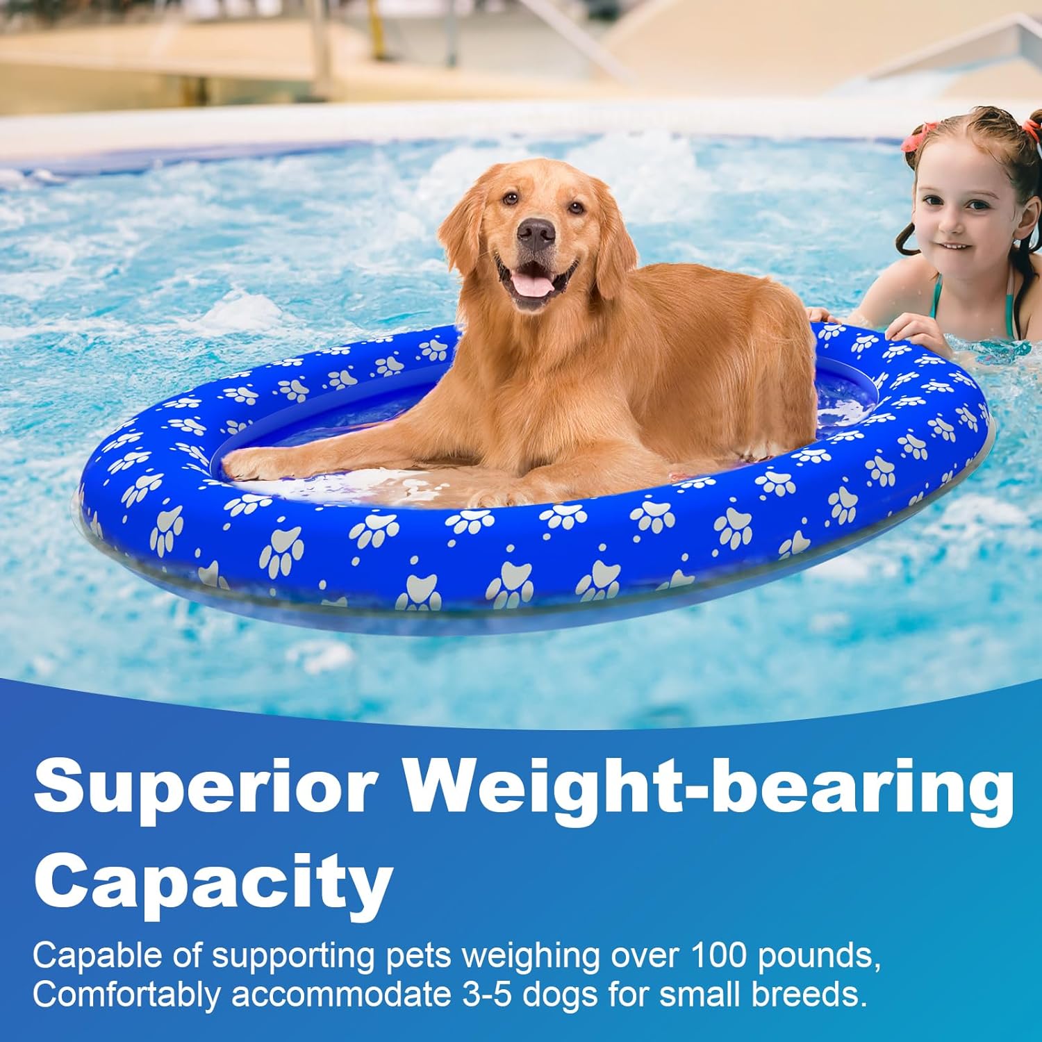 Dog Pool Float Summer Dog Floats for Pool, Sturdy Dog Float Raft for Large Dogs, Scratch Resistant Dog Floties for Pool, Lake
