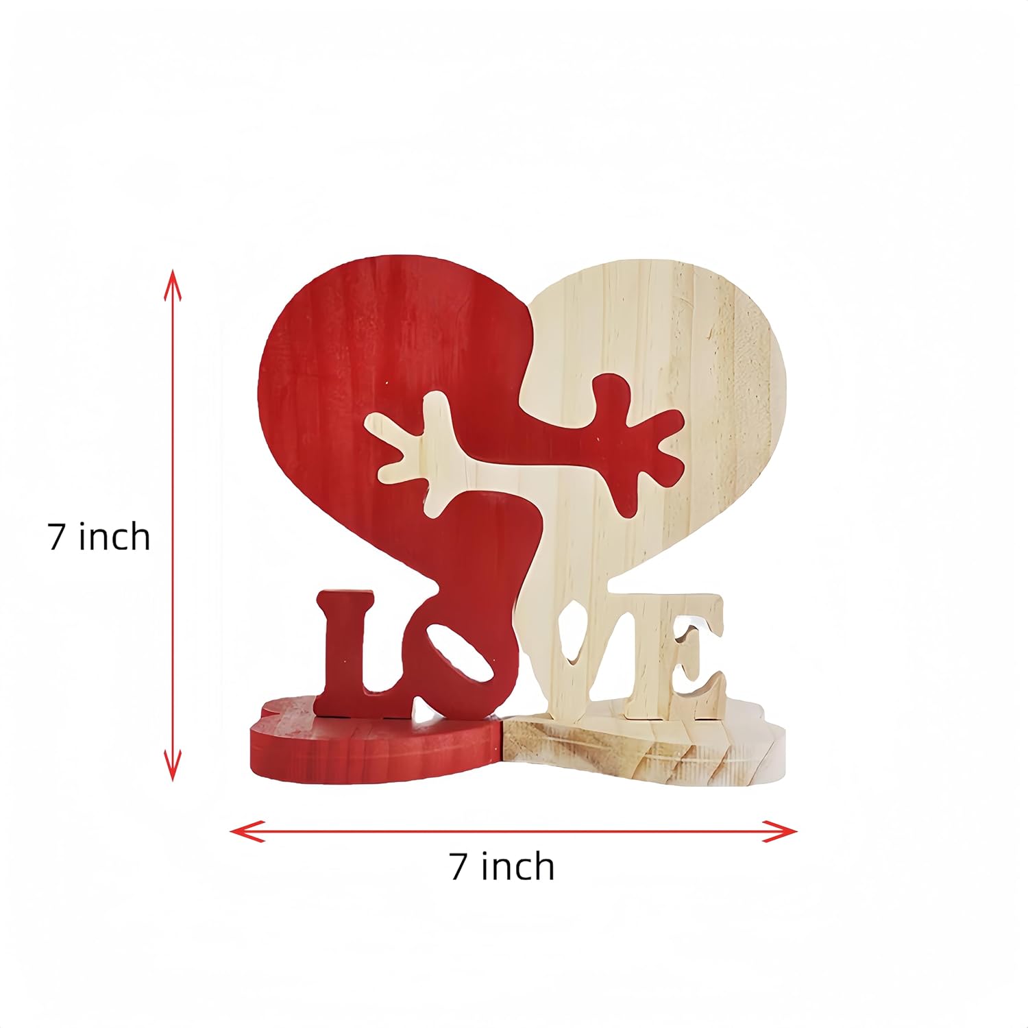 Valentine's Day Hug Heart Shaped Wooden Decoration