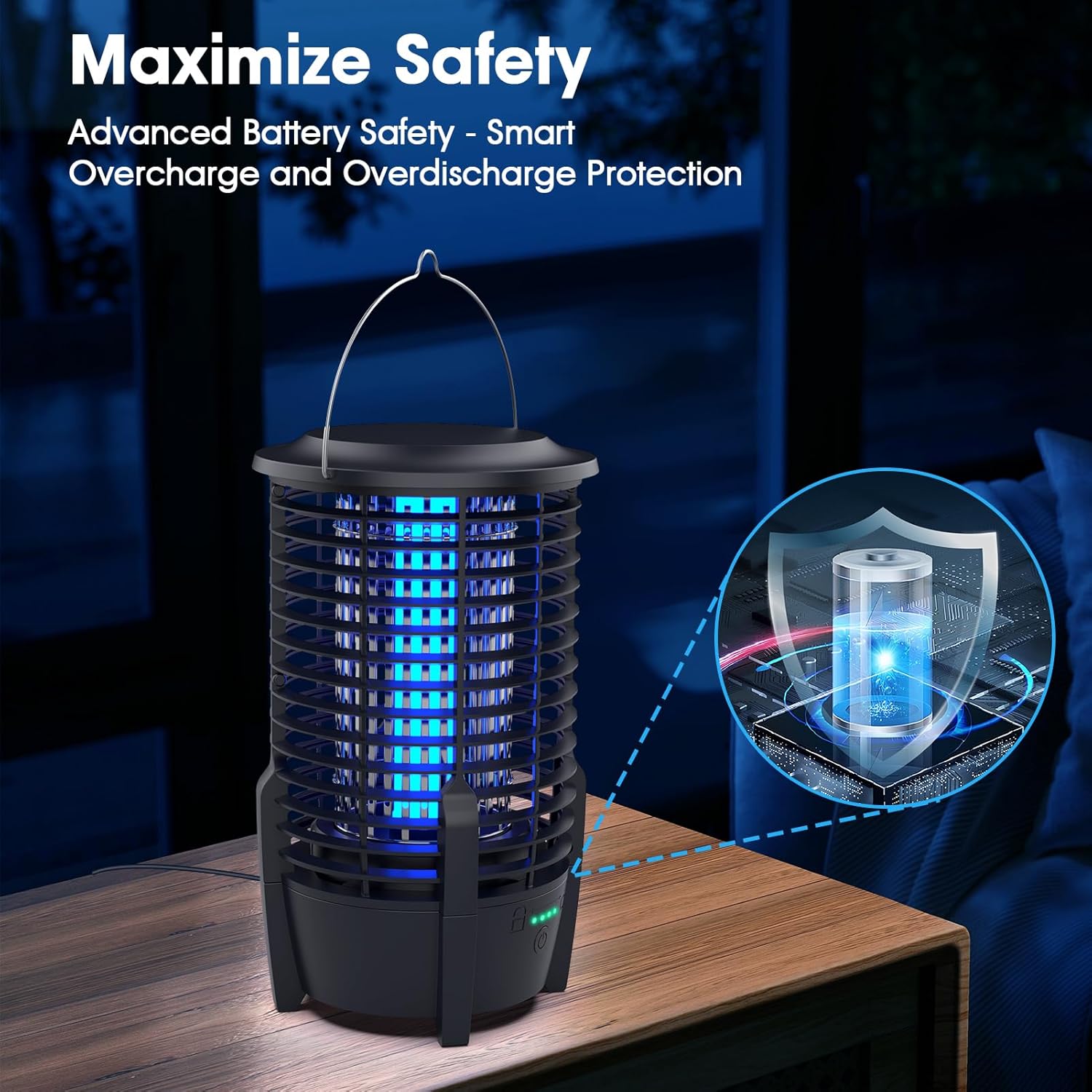 Portable Rechargeable Insect Trap with LED Light