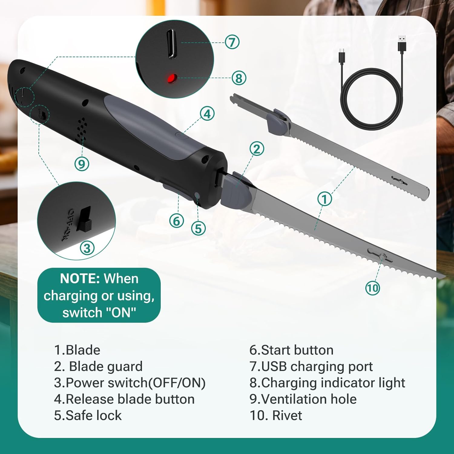 🔥Thanksgiving Special 49% OFF - Rechargeable Cordless Electric Knife