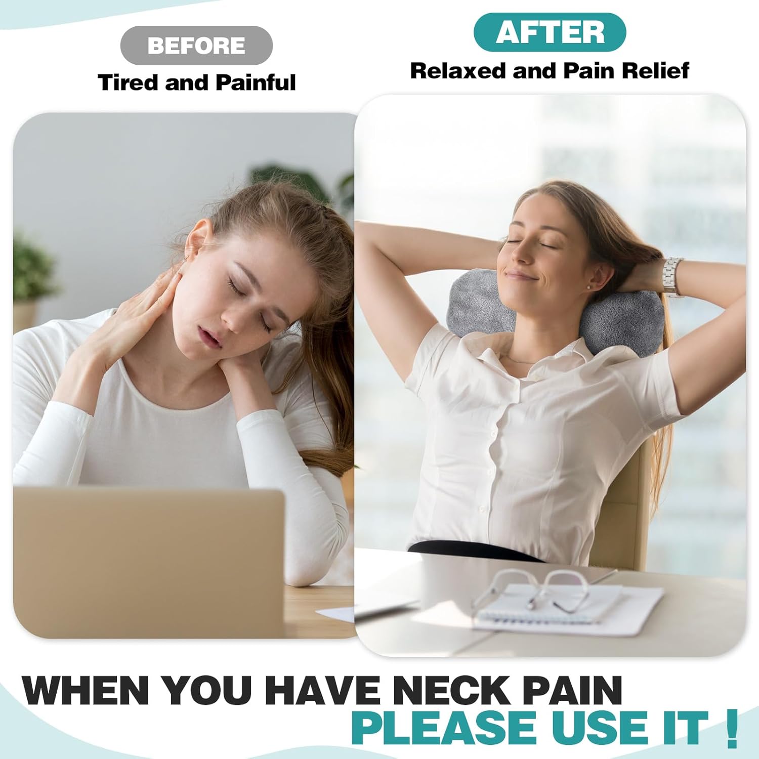 Adjustable Shoulder Straps Bone Shaped Neck Headrest