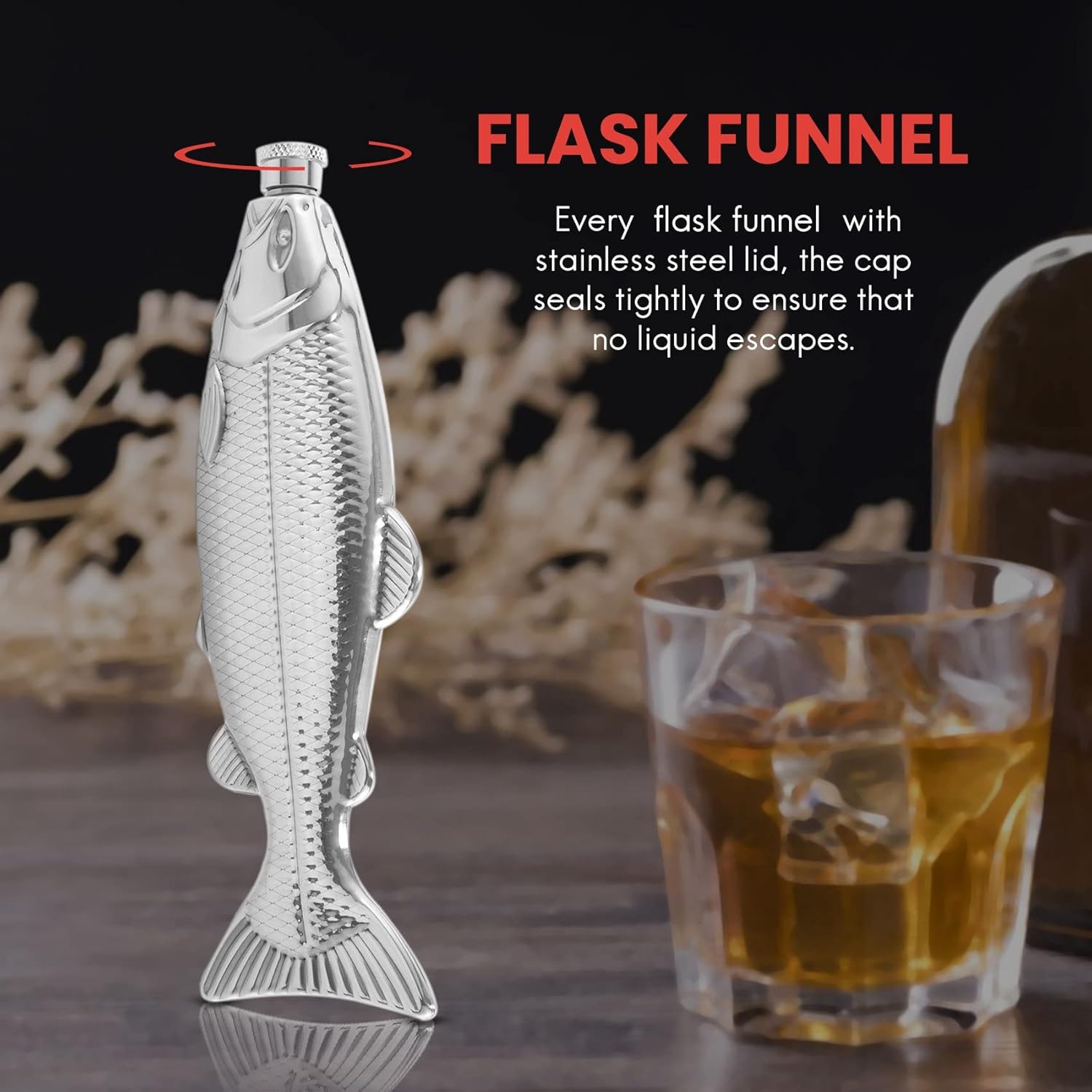 Fantastic Stainless Steel Fish-Shaped Portable Wine Bottle