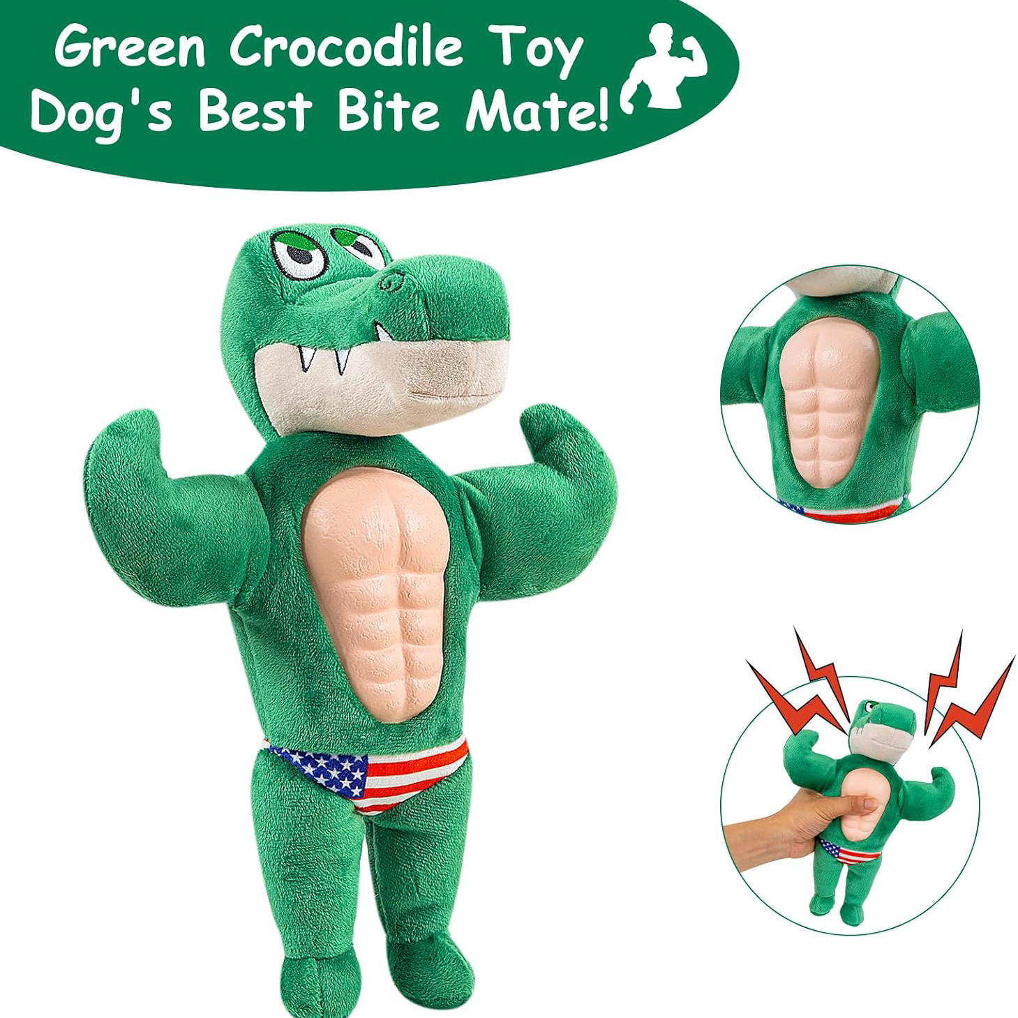 4th of July Patriotic Plush Chew Squeak Toy for Dogs