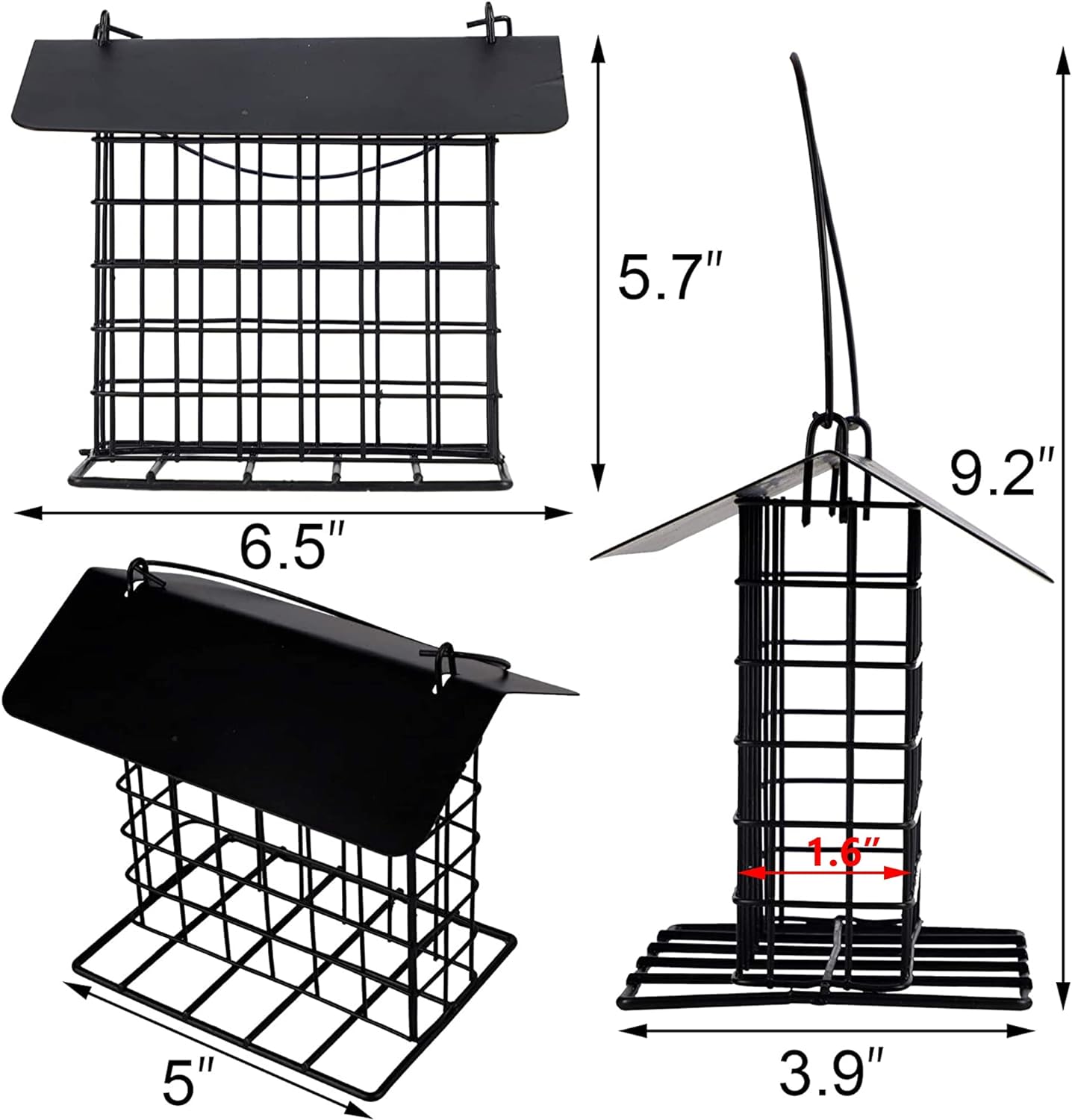 Hanging Suet Holder Cage Cake Bird Feeder for Outside - Squirrel Proof & Rainproof