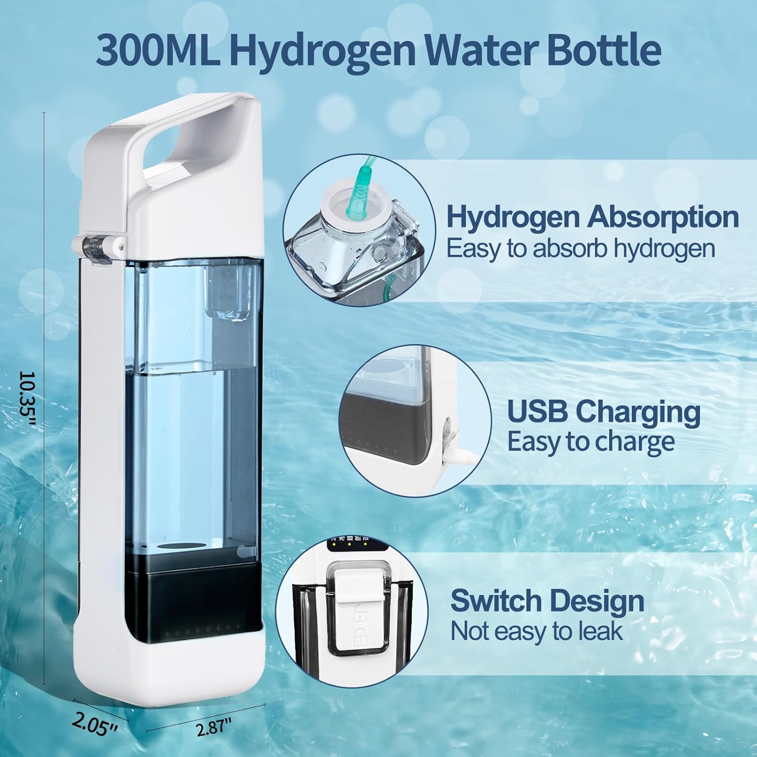 10 oz Portable Hydrogen Water Bottle