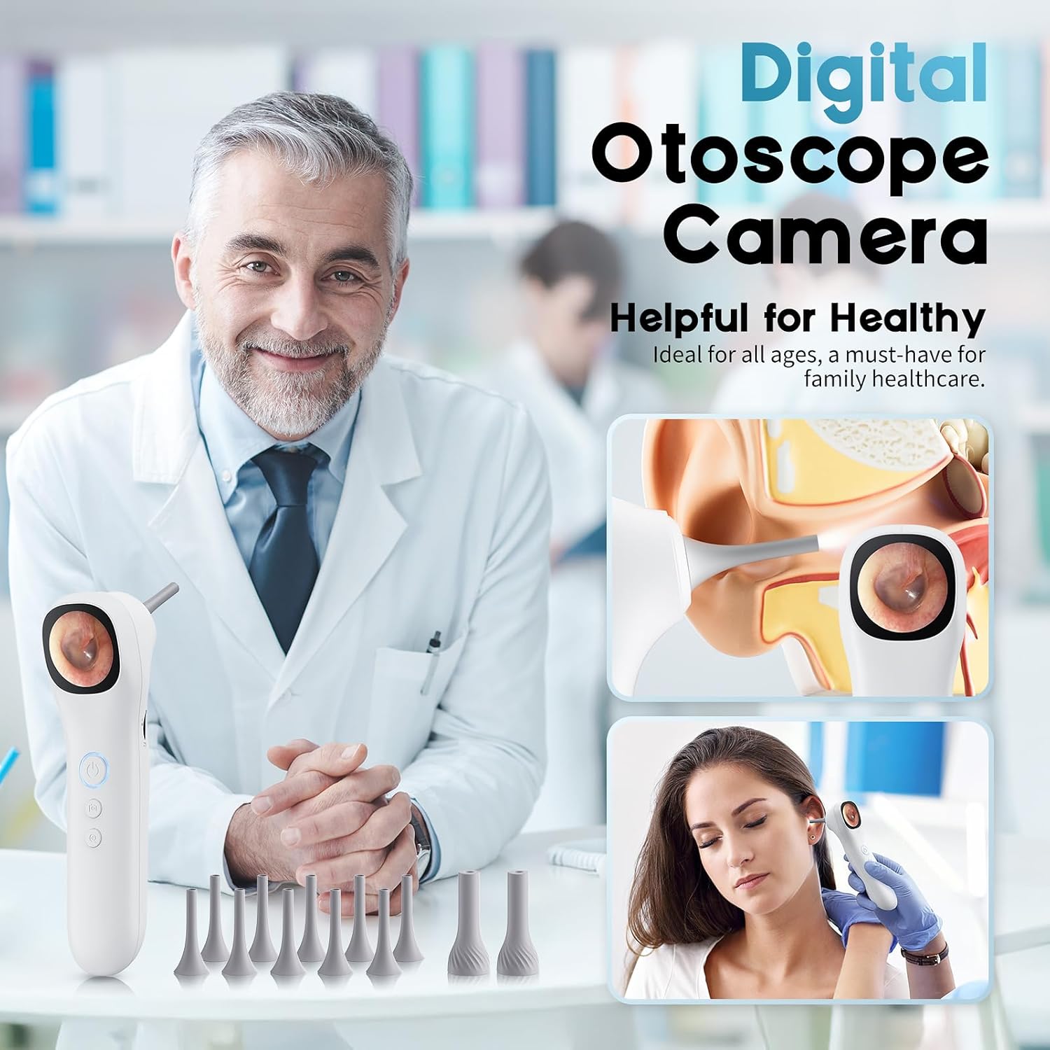 Otoscope Ear Camera with 1.21” Screen Earwax Removal Kit