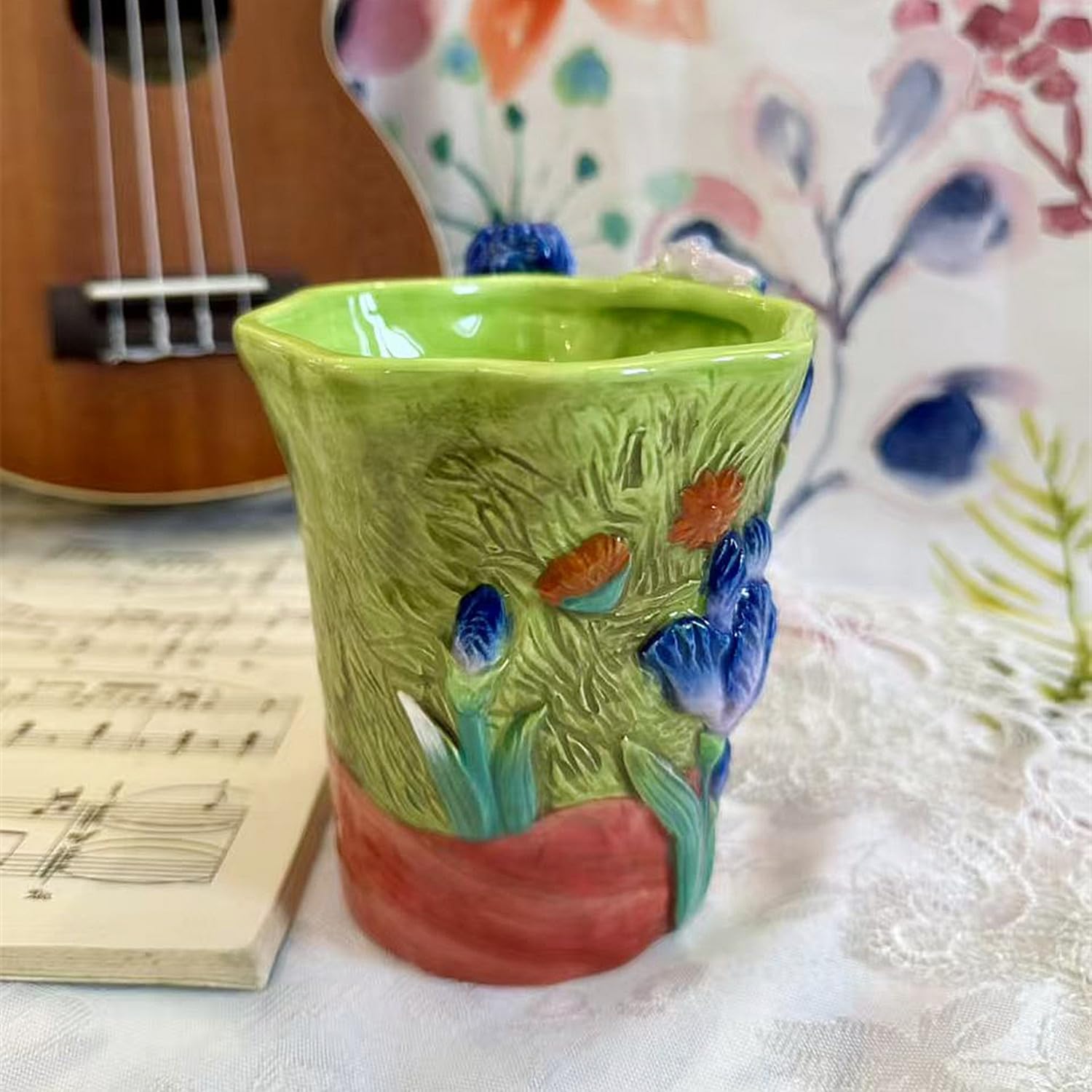 13oz 3D Handmade and Hand-painted Ceramic Coffee Mug