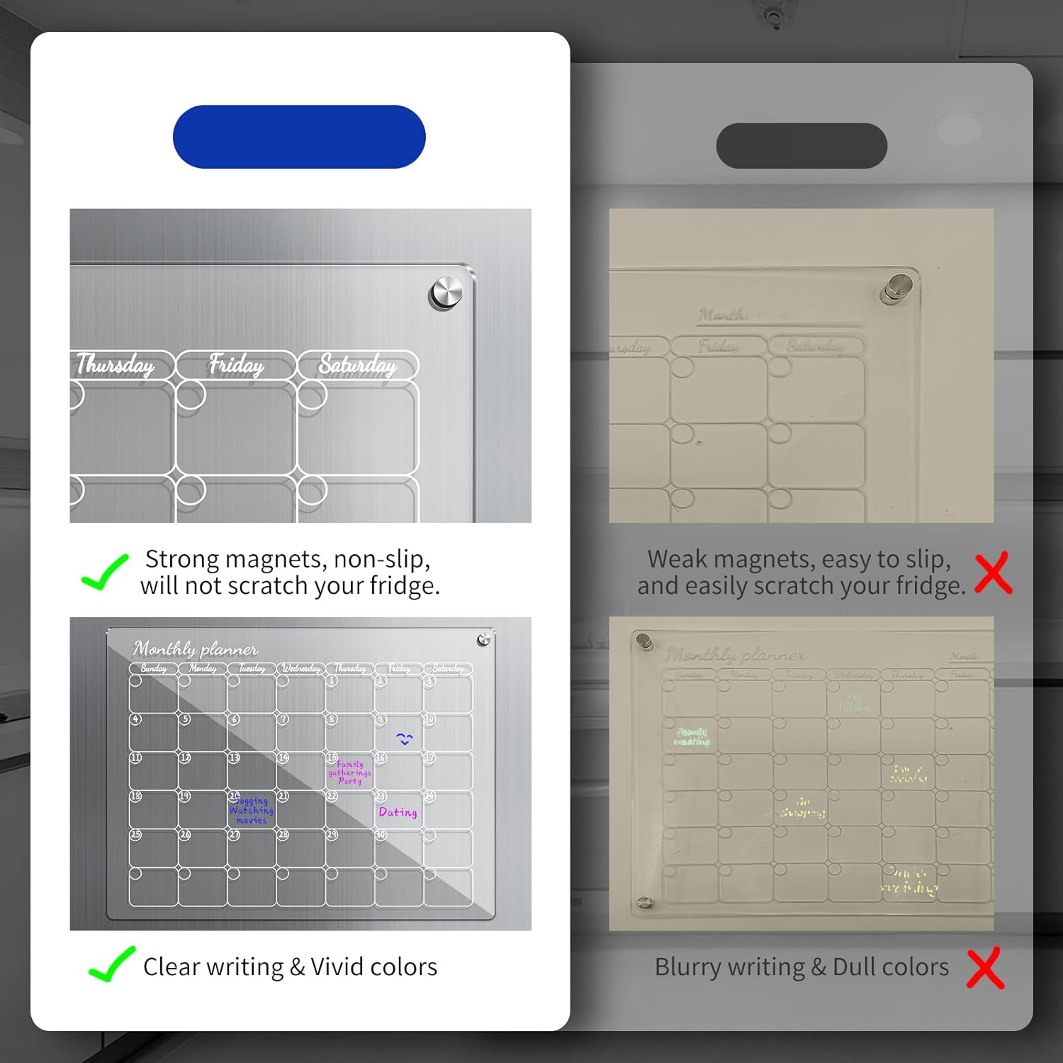 📆Magnetic Schedule Planner For Fridge【Permanently reusable】