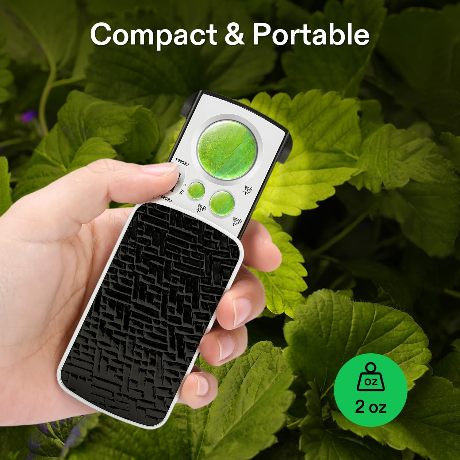 2-Pack Jewelry Loupe 30X/60X/90X LED Lighted Magnifier