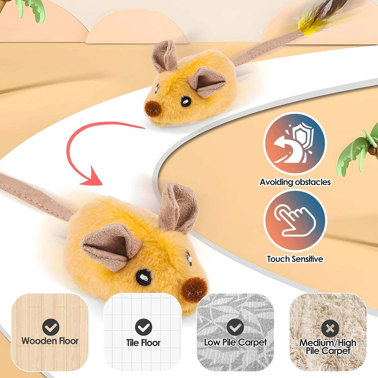 Interactive Motion-Activated Mouse Cat Toy