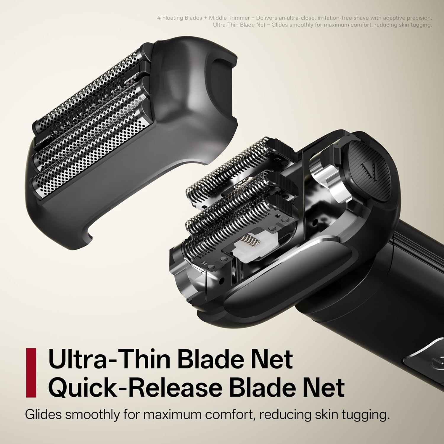 Premium Titanium Antibacterial Four-Blade Floating Shaver