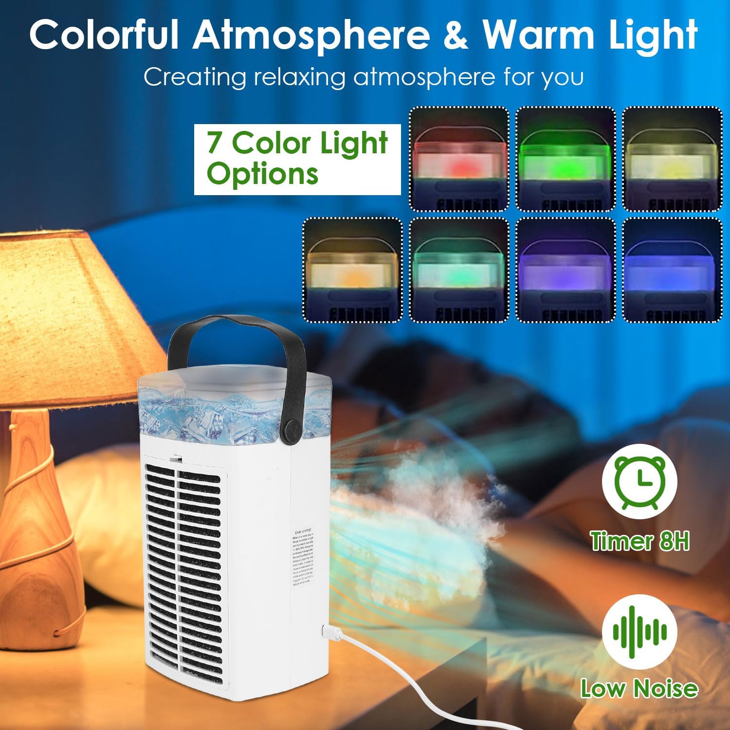 Small Evaporative Portable Air Conditioner With Ambient Light Function