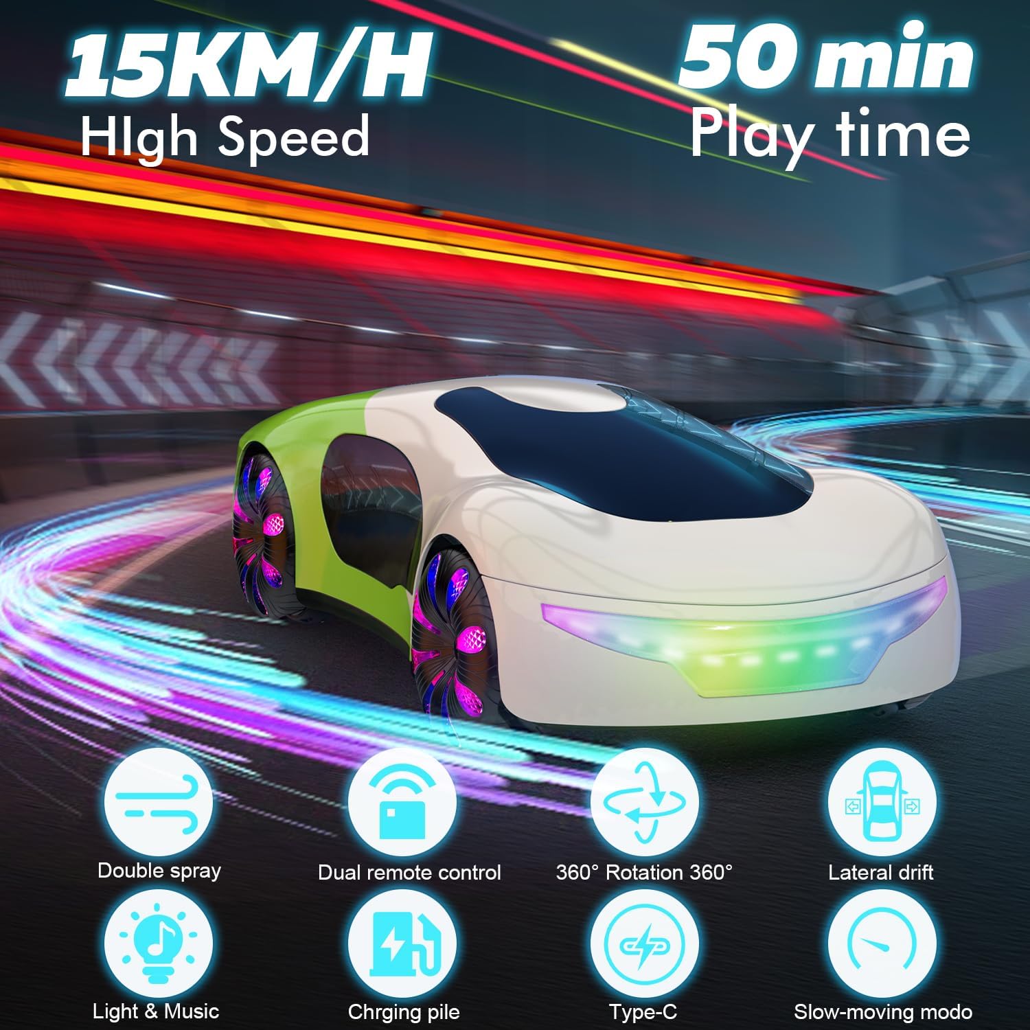 Gesture Sensing Futuristic Remote Control Stunt Car