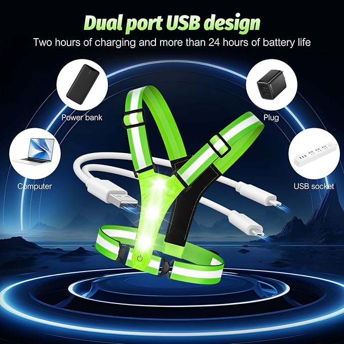 Winter High-Brightness LED Charging Running Vest